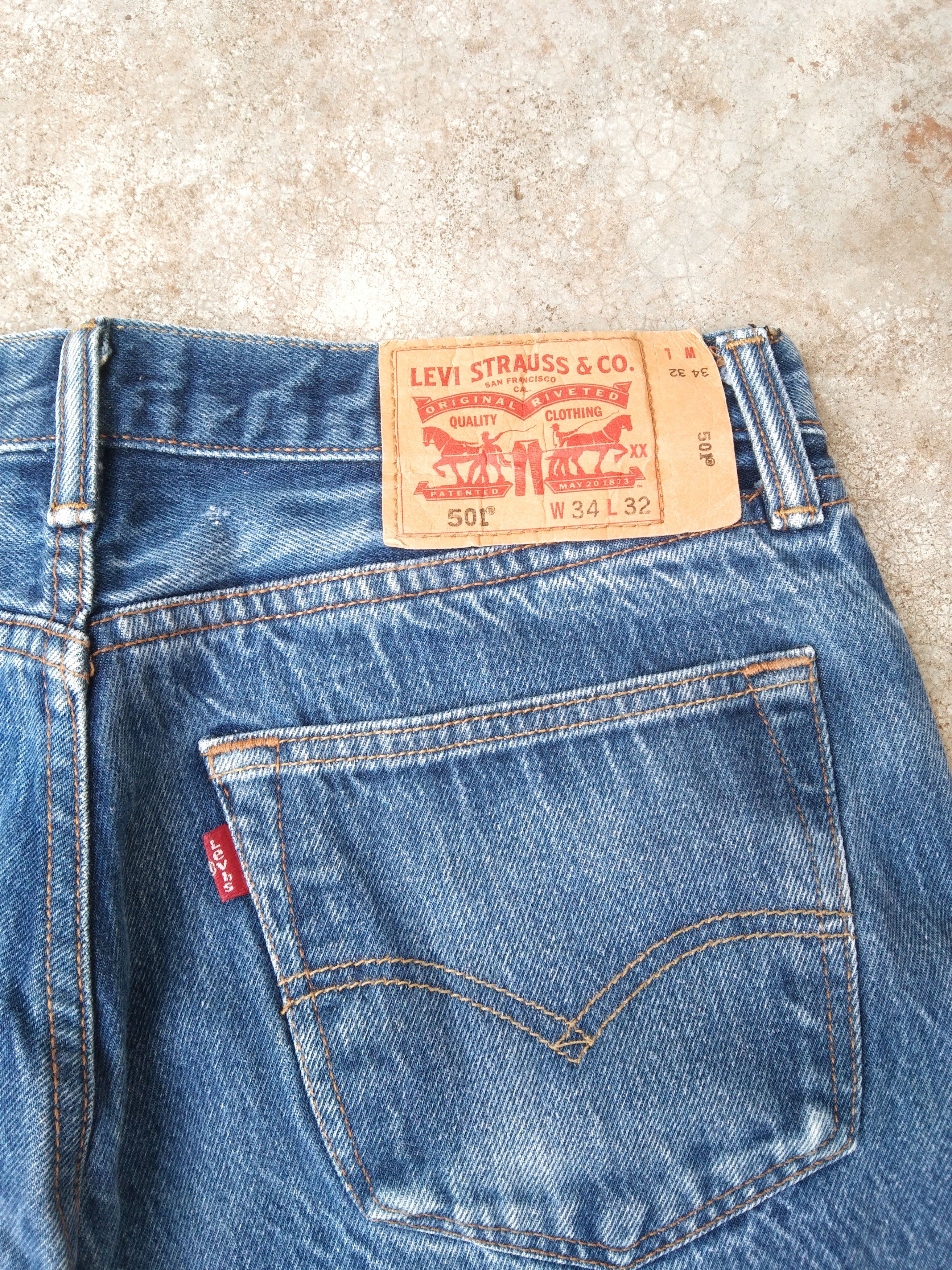Levi's Vintage Levi's 501 Straight Leg Released Hem Jeans 32x28 Size US 32 / EU 48 - 3 Thumbnail