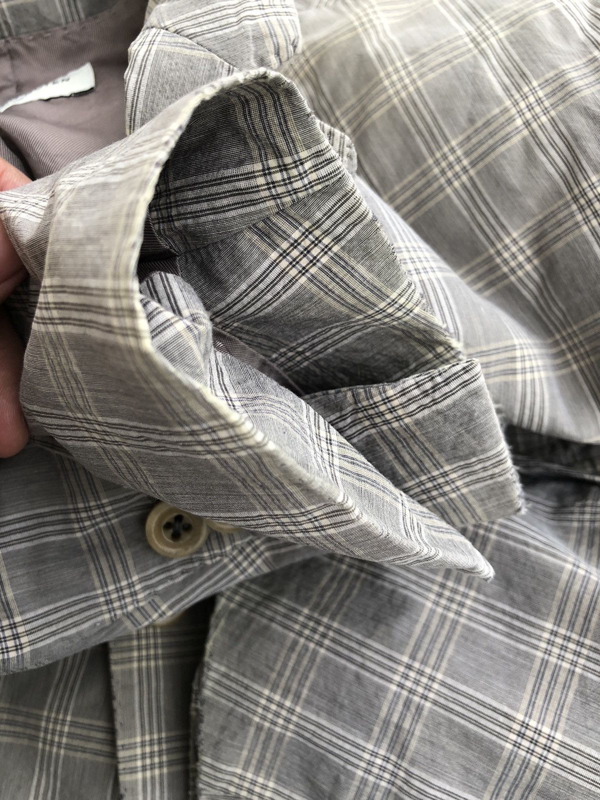 Dries Van Noten Vintage Dries Van Noten Grey Plaid Blazer Coat Size US XS / EU 42 / 0 - 15 Thumbnail