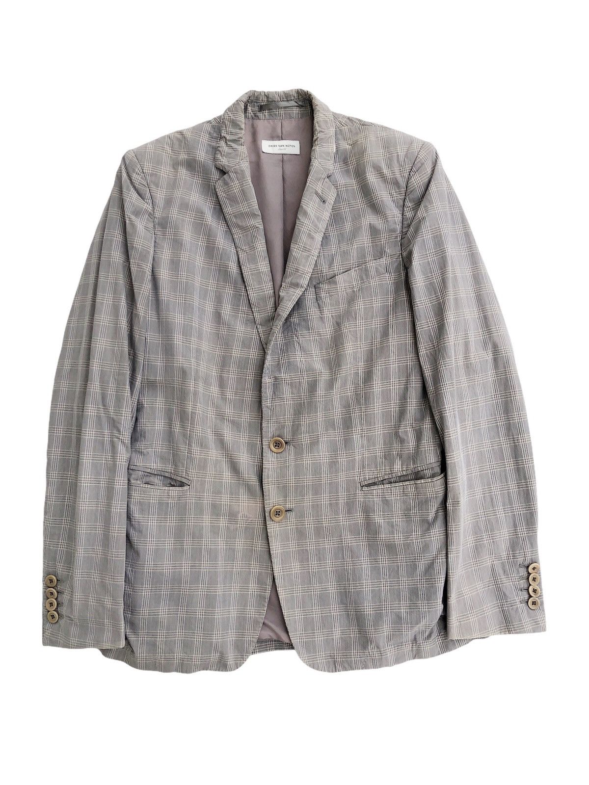 Dries Van Noten Vintage Dries Van Noten Grey Plaid Blazer Coat Size US XS / EU 42 / 0 - 1 Thumbnail