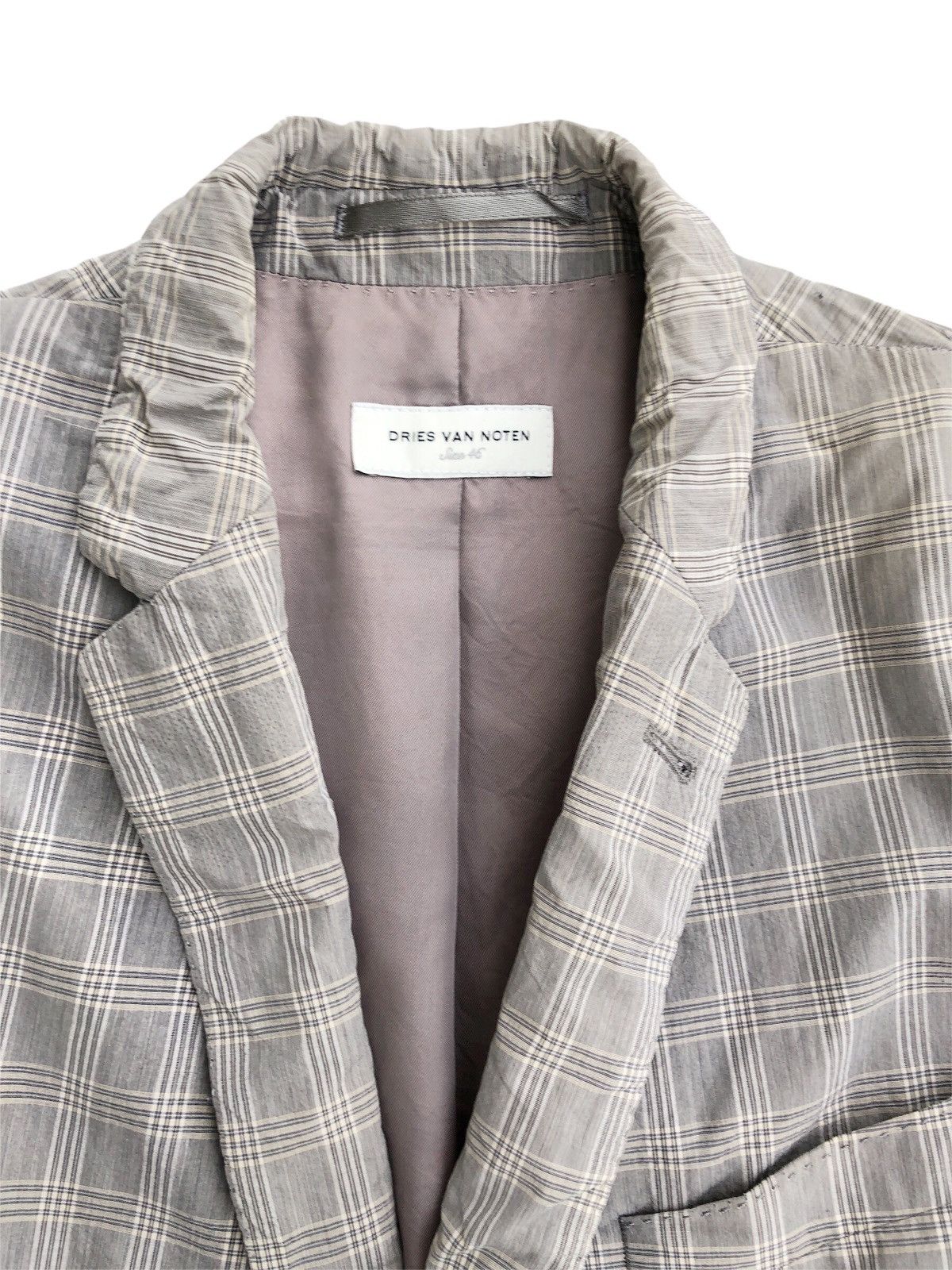 Dries Van Noten Vintage Dries Van Noten Grey Plaid Blazer Coat Size US XS / EU 42 / 0 - 23 Thumbnail