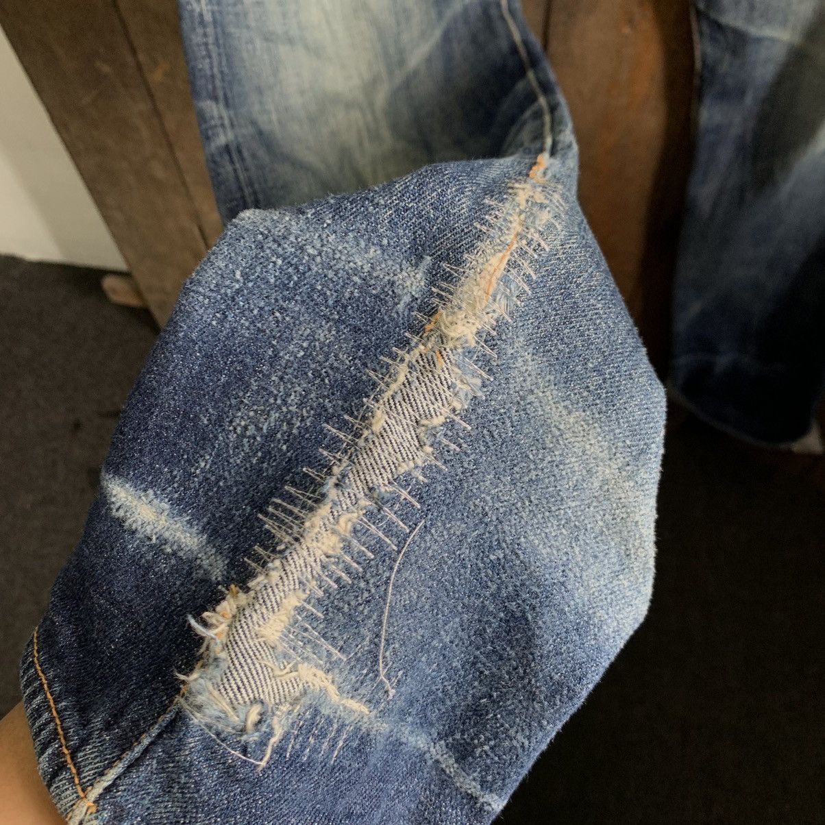 Evisu Evisu Daicock Selvedge Distressed Denim Jeans Size US 34 / EU 50 - 8 Thumbnail