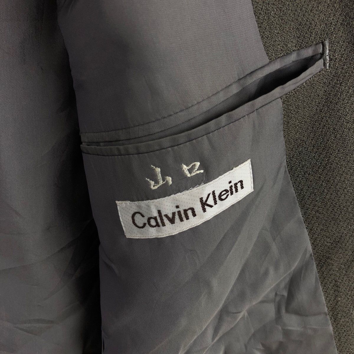 Calvin Klein CALVIN KLEIN CK Button Pocket Plain Blazer Suit Coat Size 48L - 3 Thumbnail
