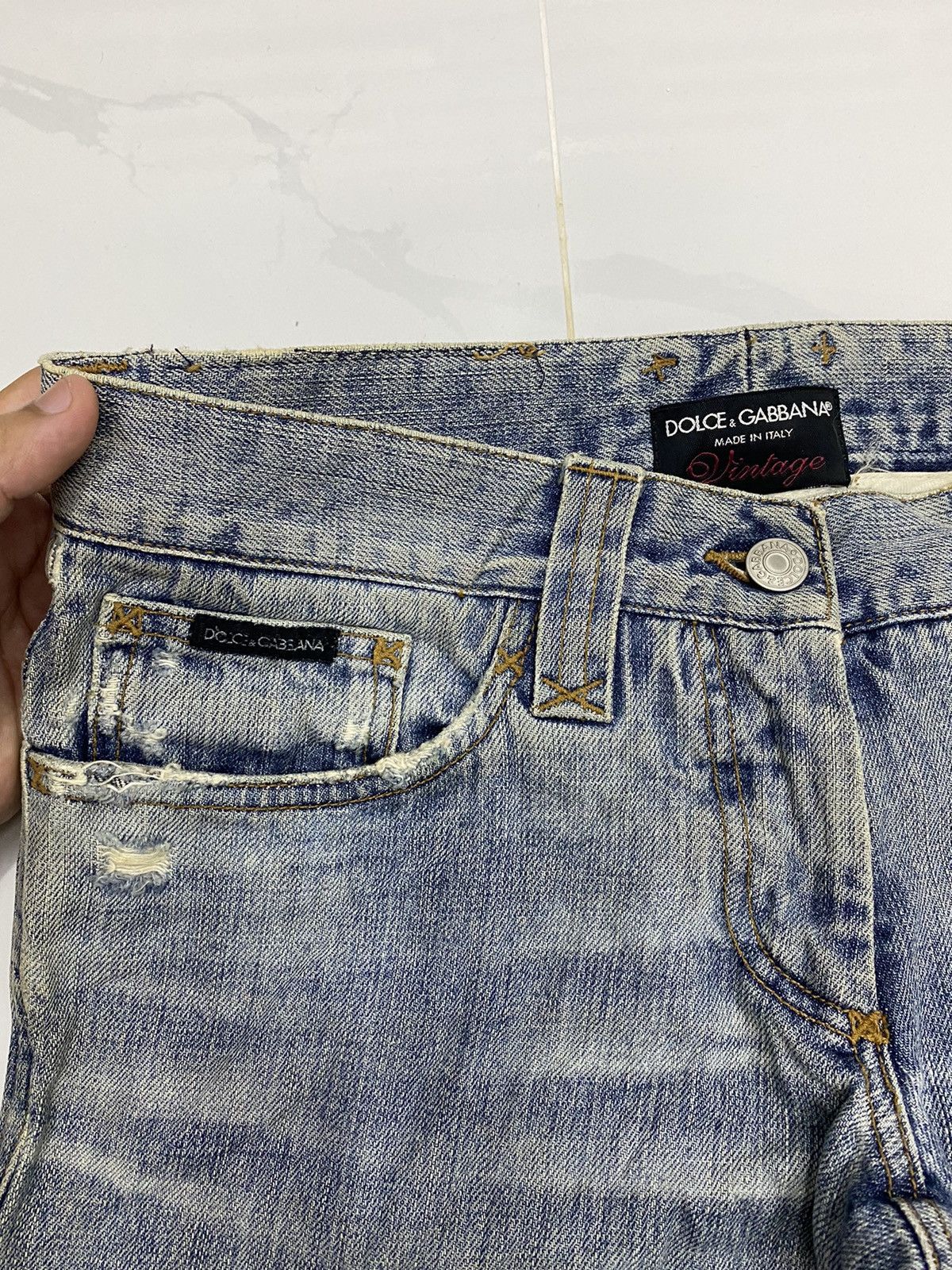 Dolce & Gabbana DOLCE & GABBANA MADE IN ITALY VINTAGE DISTRESSED DENIM PANTS Size 30" / US 8 / IT 44 - 7 Thumbnail