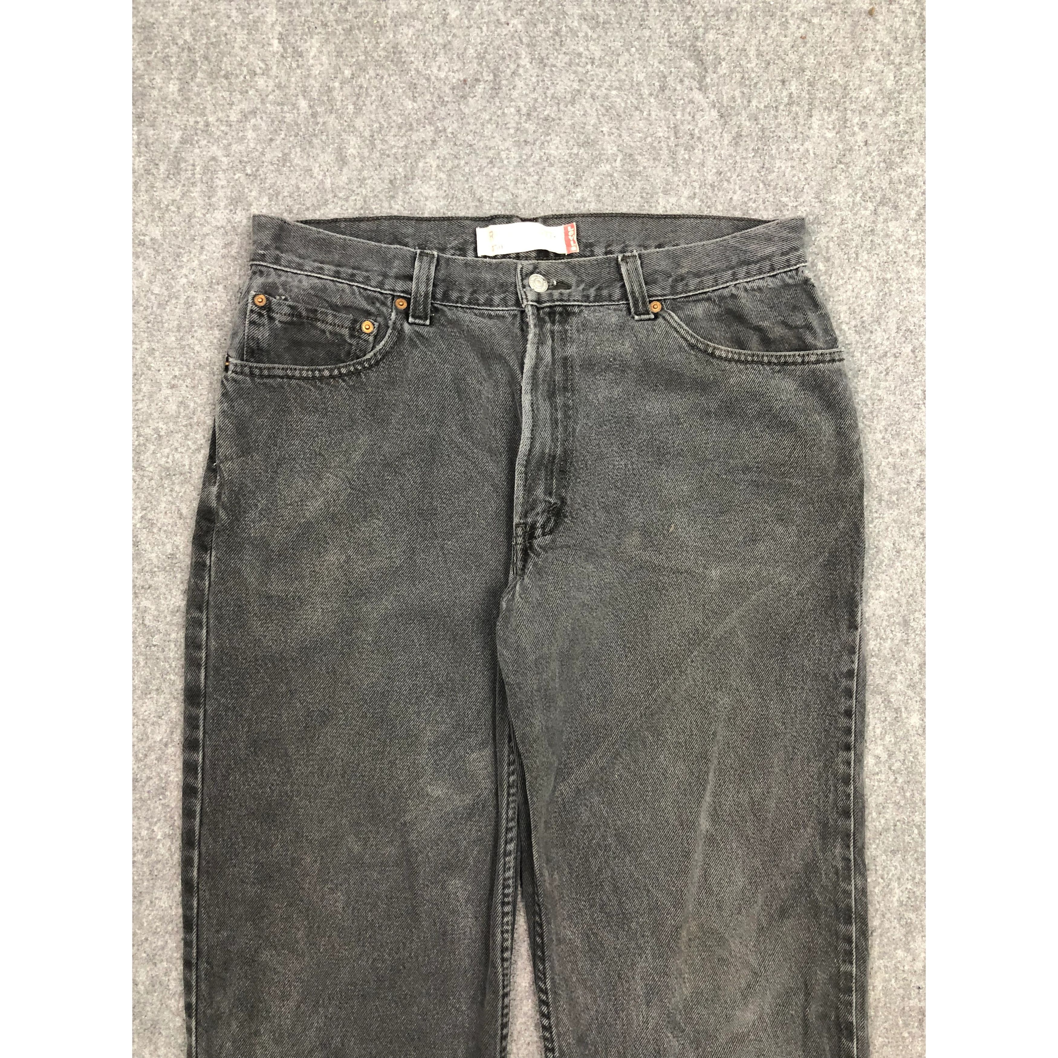 Levi's Vintage Sun Faded Levis 550 Relaxed Fit Black Denim DP0272 Size US 36 / EU 52 - 3 Thumbnail
