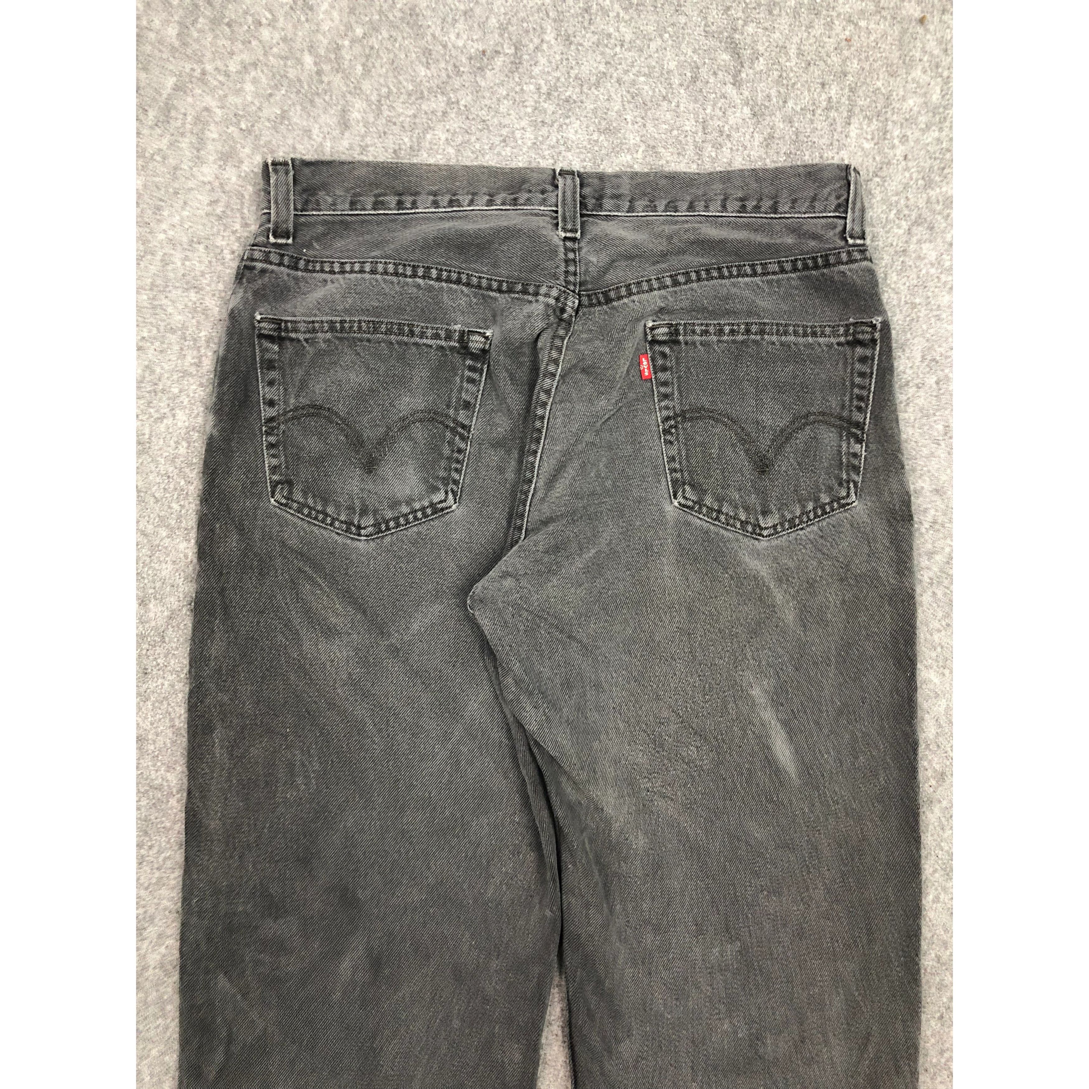 Levi's Vintage Sun Faded Levis 550 Relaxed Fit Black Denim DP0272 Size US 36 / EU 52 - 4 Thumbnail