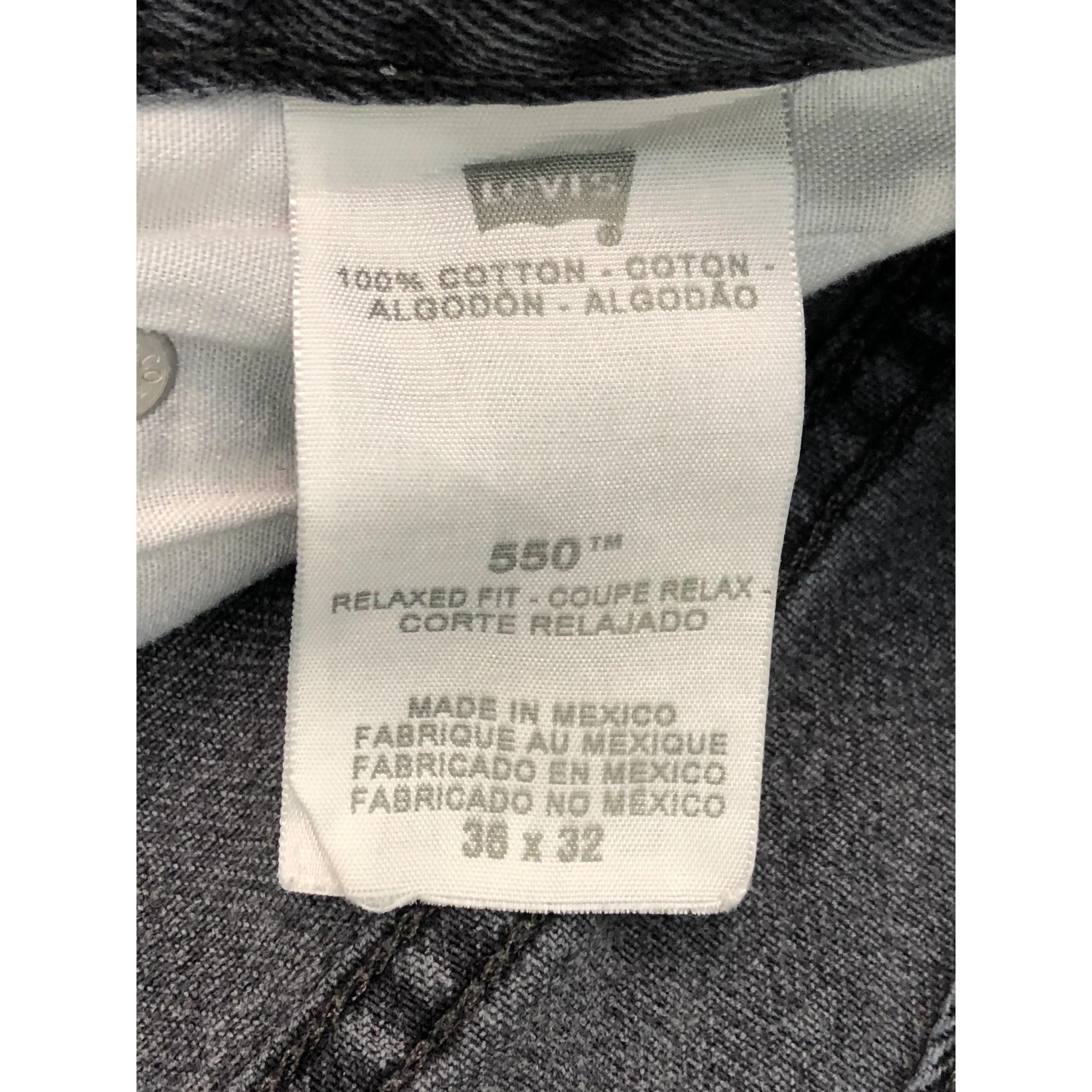 Levi's Vintage Sun Faded Levis 550 Relaxed Fit Black Denim DP0272 Size US 36 / EU 52 - 6 Thumbnail