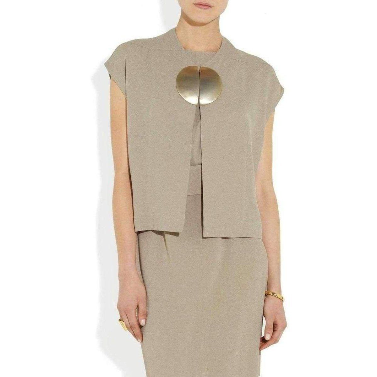 Rick Owens Dagger Mantlette Silk-crepe Jacket Size M / US 6-8 / IT 42-44 - 3 Thumbnail