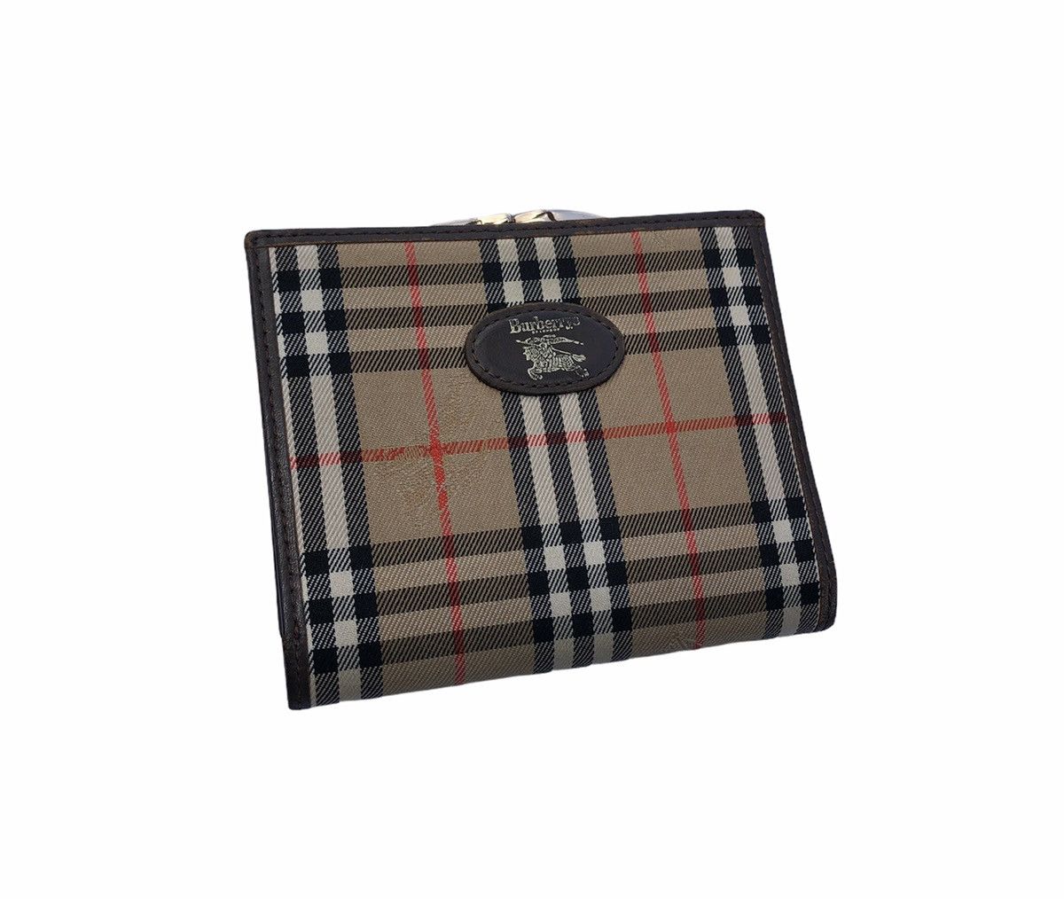 Burberry Vintage Burberrys Horse Ferry Check Folded Wallet Size ONE SIZE - 3 Thumbnail