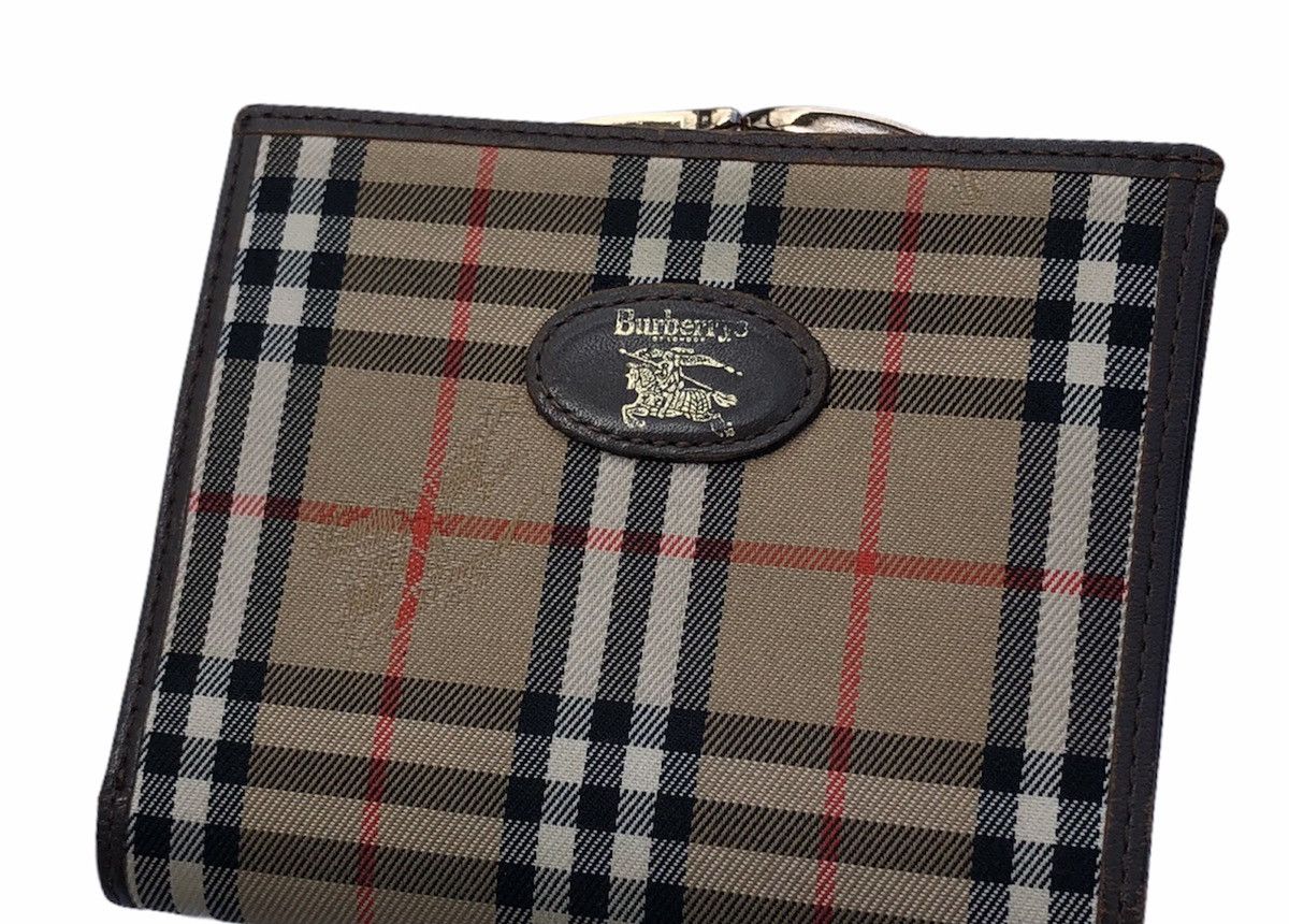 Burberry Vintage Burberrys Horse Ferry Check Folded Wallet Size ONE SIZE - 5 Thumbnail