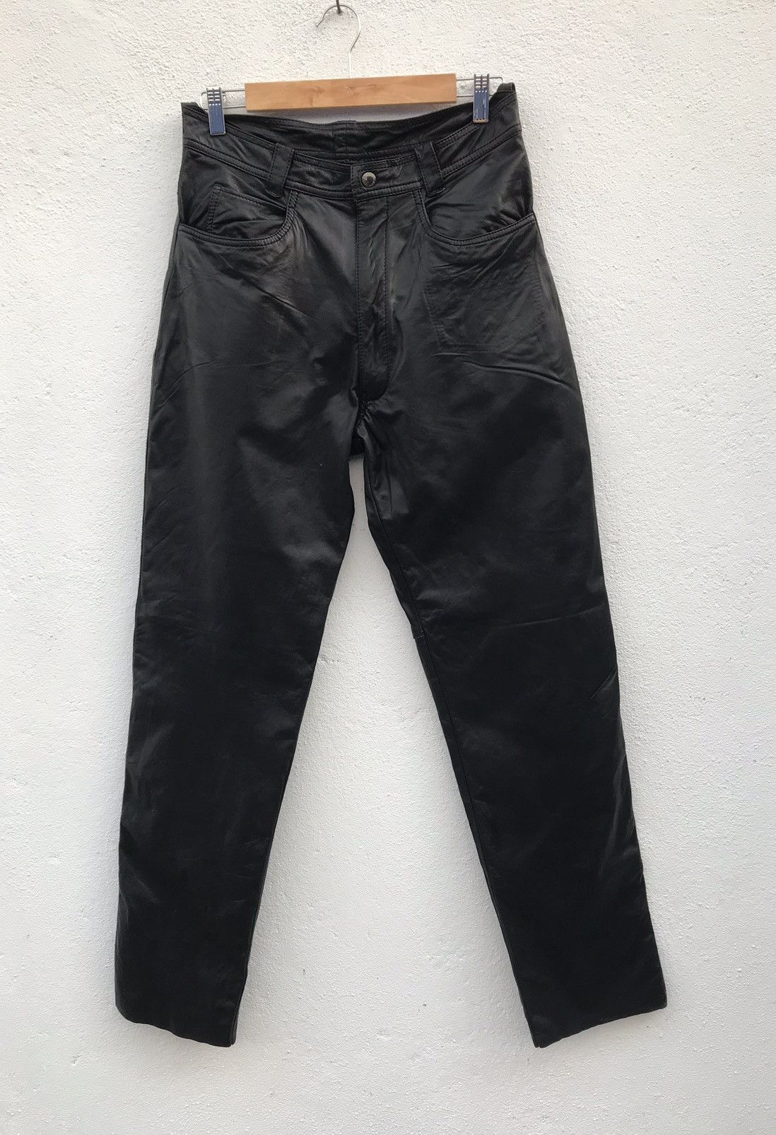 image of Made In Japan Nankai Motorcycle Leather Pants in Black, Men's (Size 29)