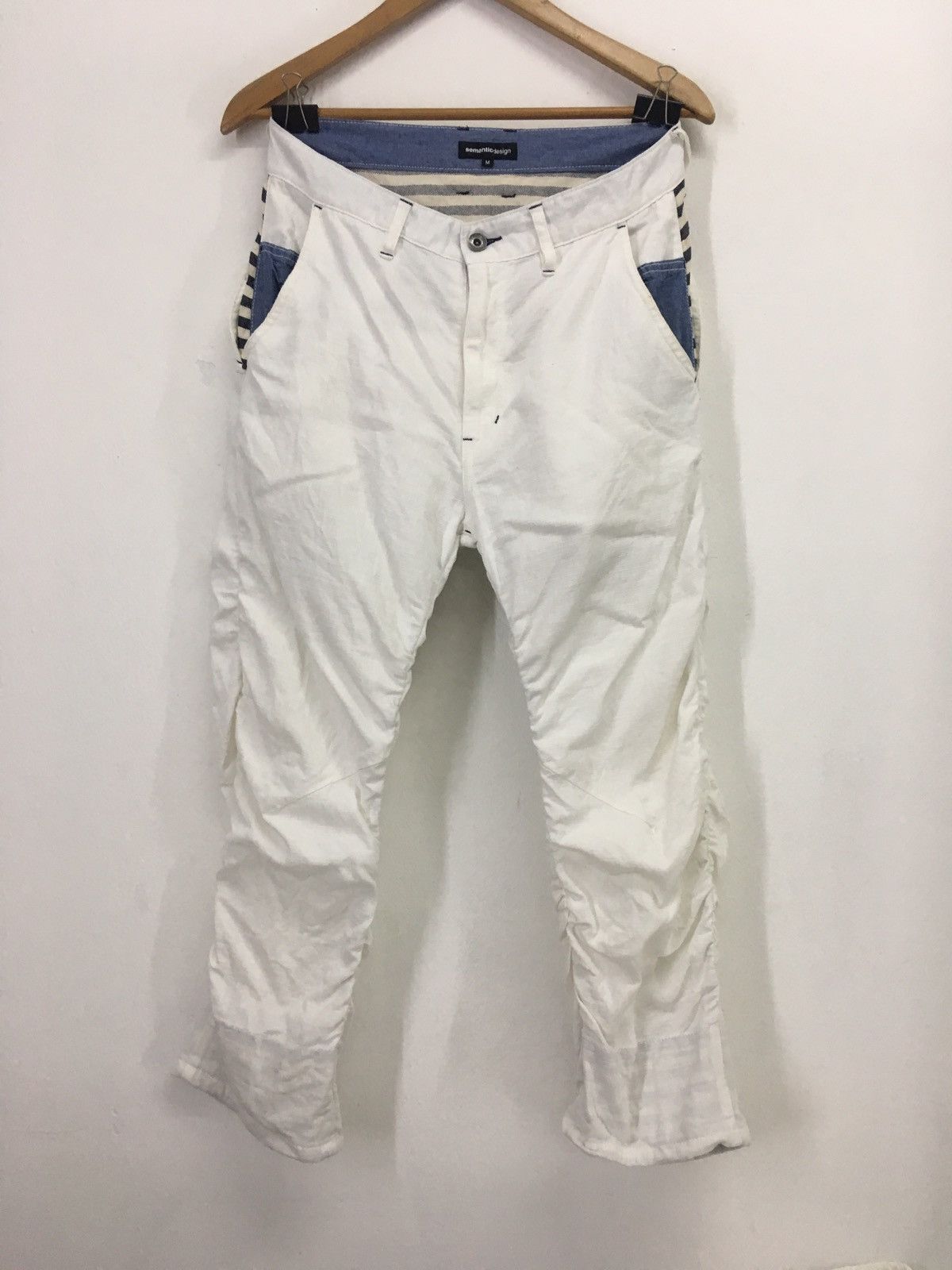 Japanese Brand white stripe pant Size US 31 - 1 Thumbnail