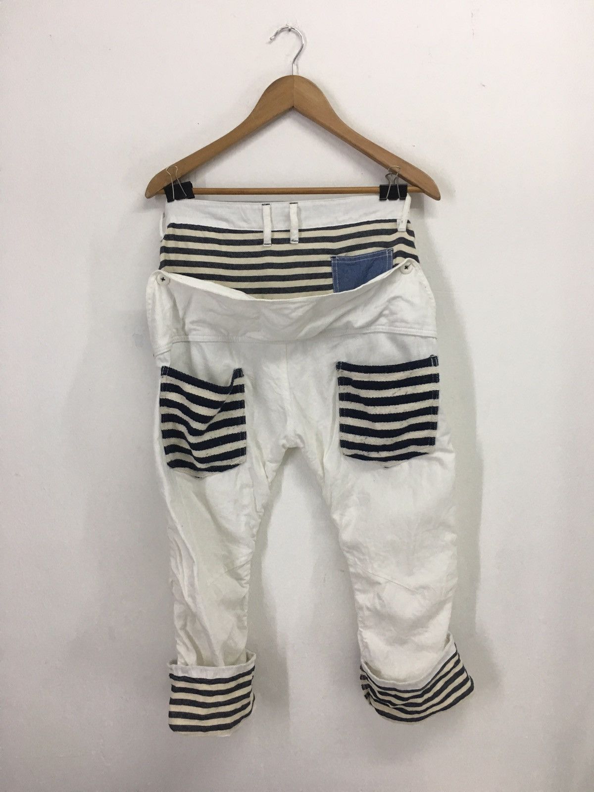 Japanese Brand white stripe pant Size US 31 - 5 Thumbnail