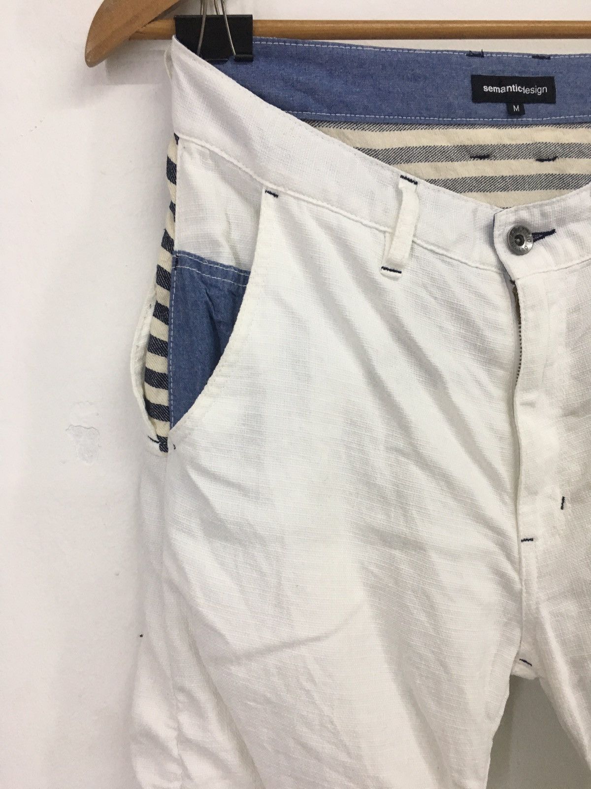Japanese Brand white stripe pant Size US 31 - 4 Thumbnail