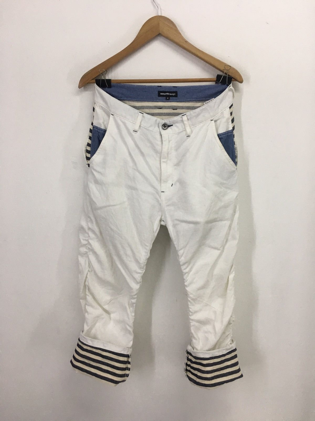 Japanese Brand white stripe pant Size US 31 - 2 Thumbnail