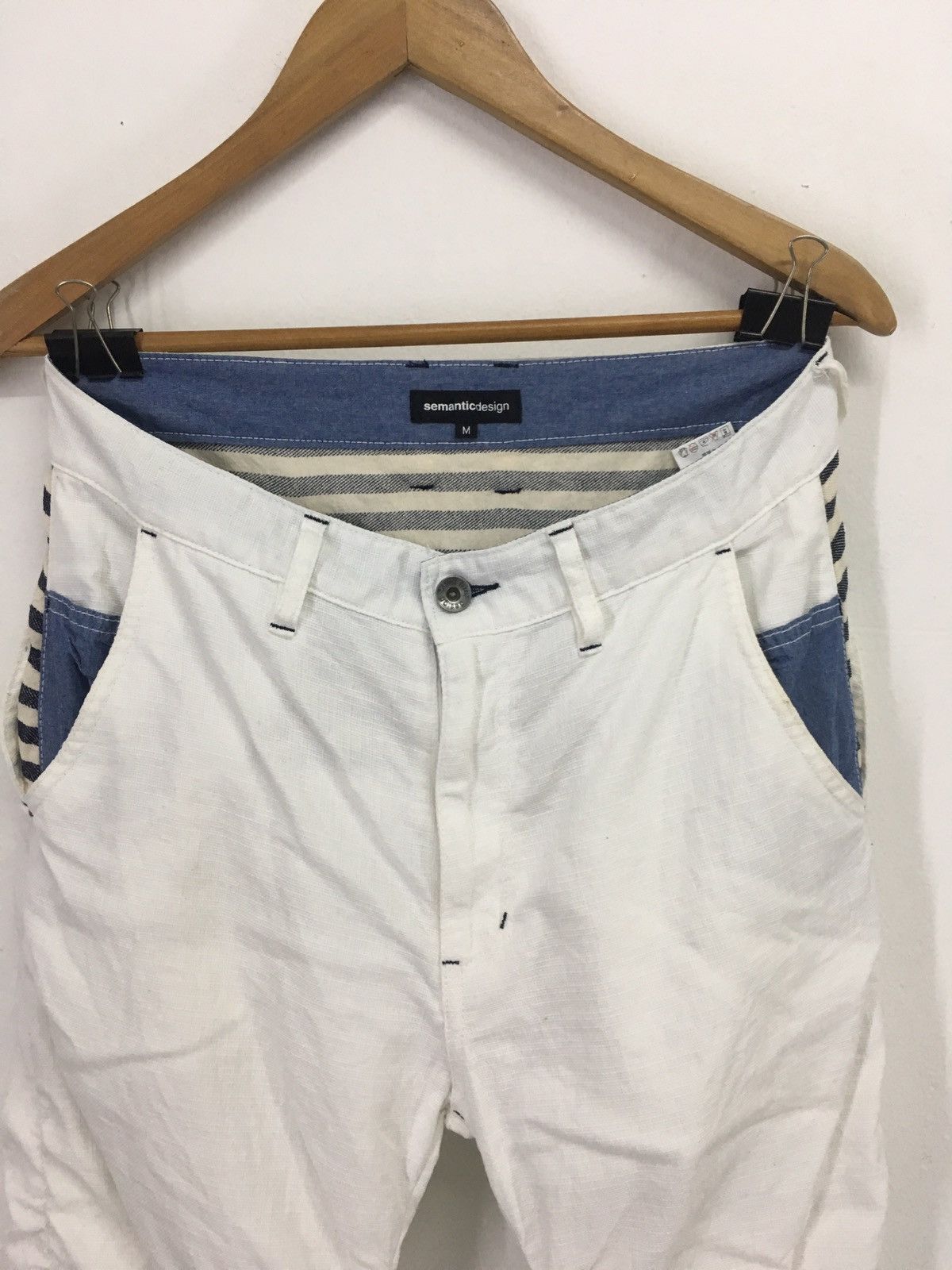 Japanese Brand white stripe pant Size US 31 - 3 Thumbnail