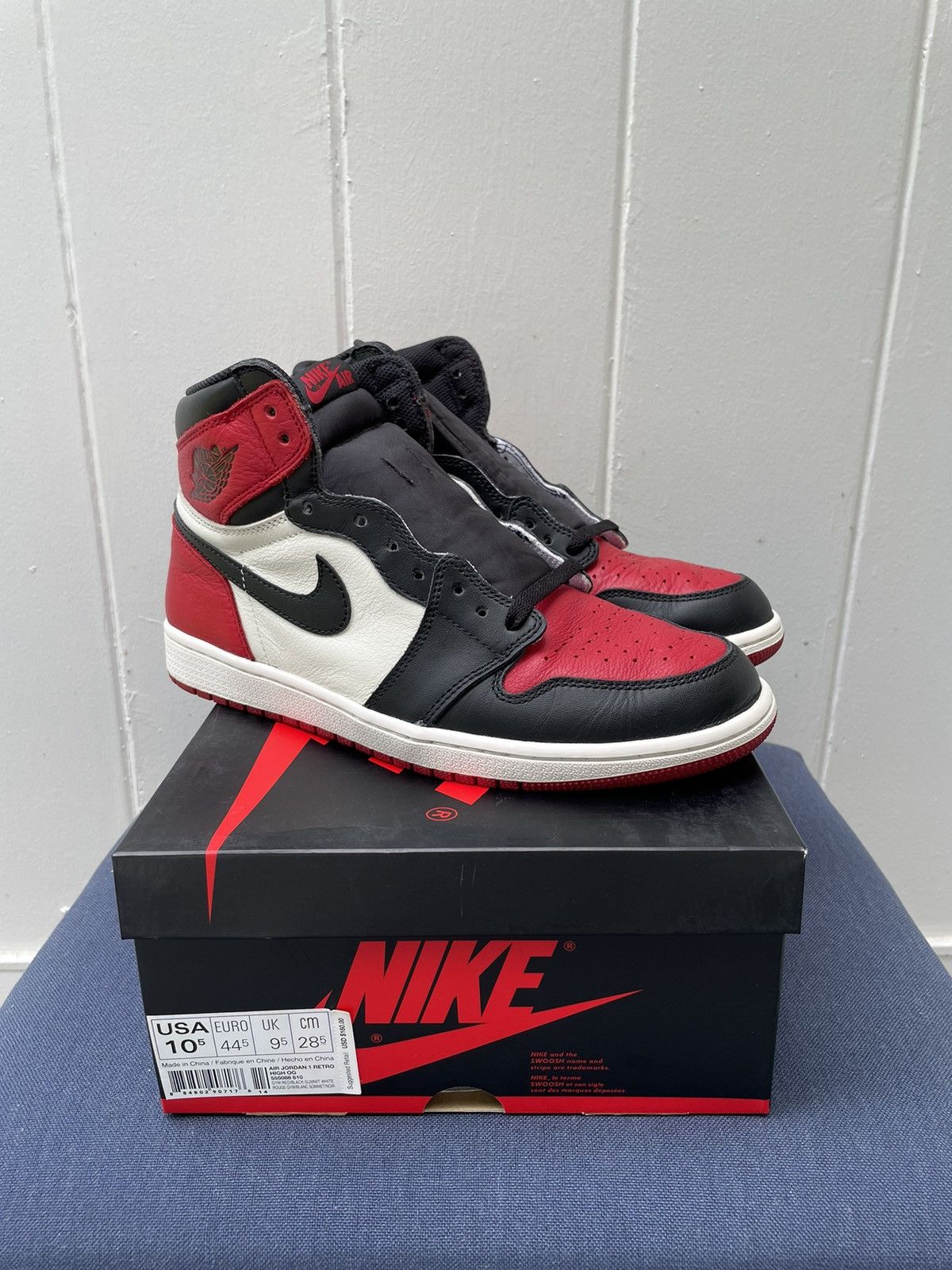 Creased Aj1 Bred Toes Air Jordan High Bred Toe