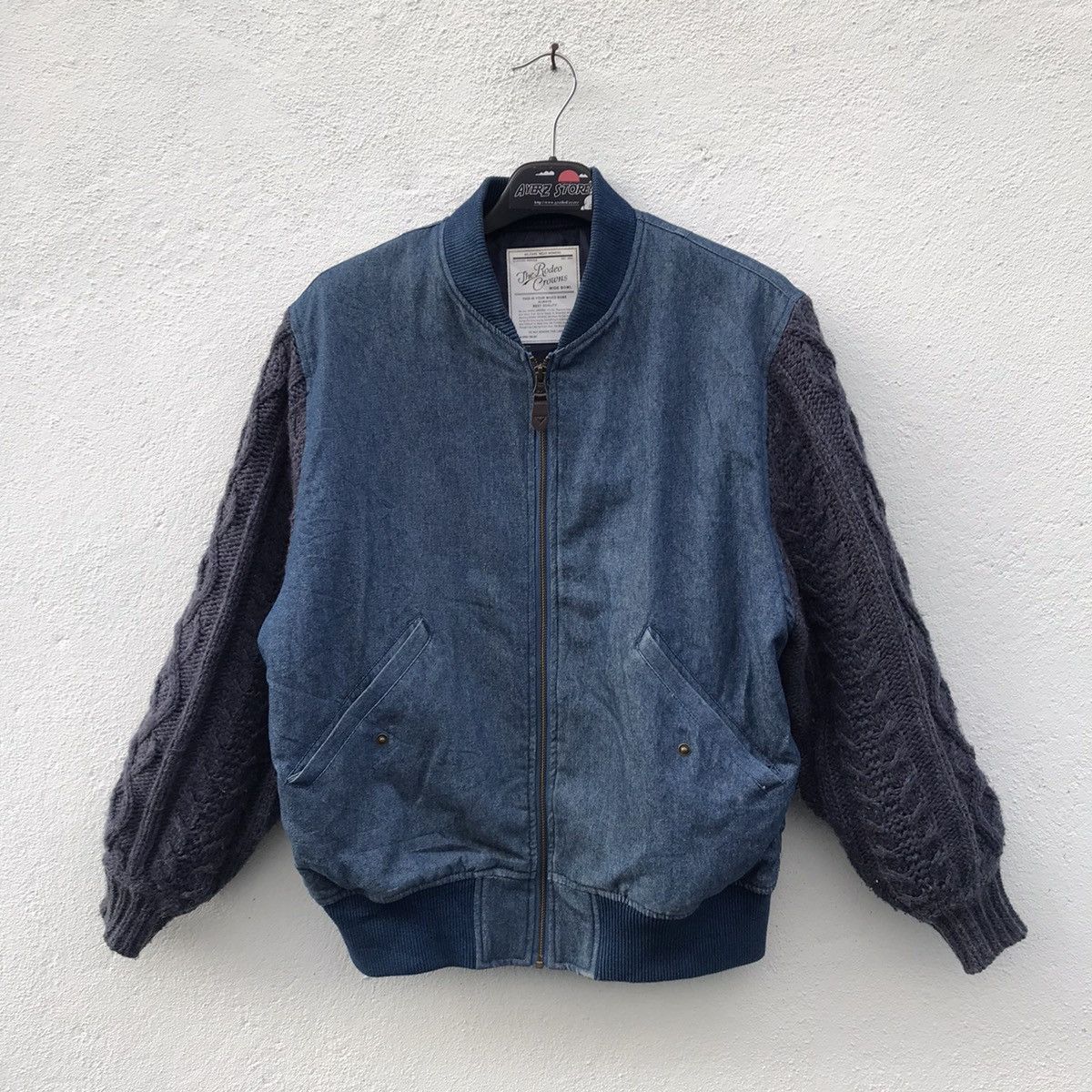 Japanese Brand Rodeo Crowns Knit Sleeve Denim Jackets Size US S / EU 44-46 / 1 - 1 Thumbnail