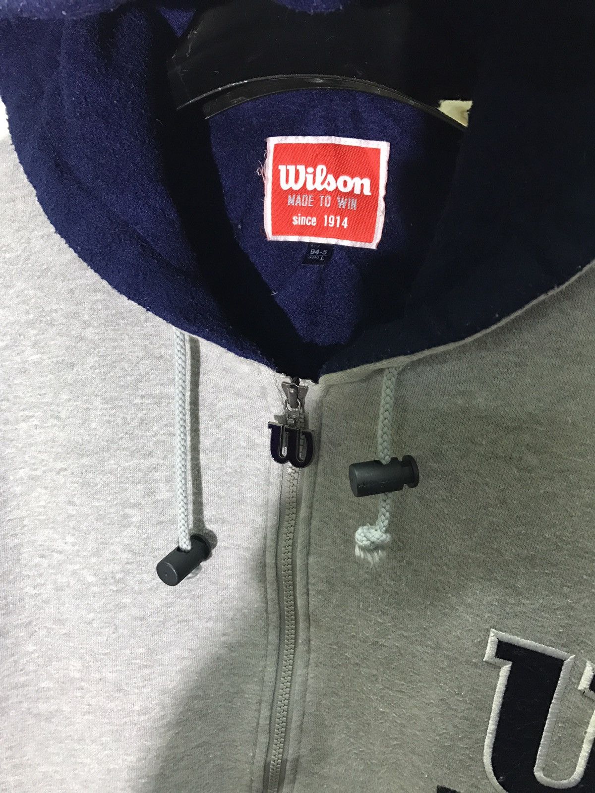 Vintage × Wilson Wilson Spell Out Embroidered Hooded Jacket Made In Japan Size US L / EU 52-54 / 3 - 4 Thumbnail