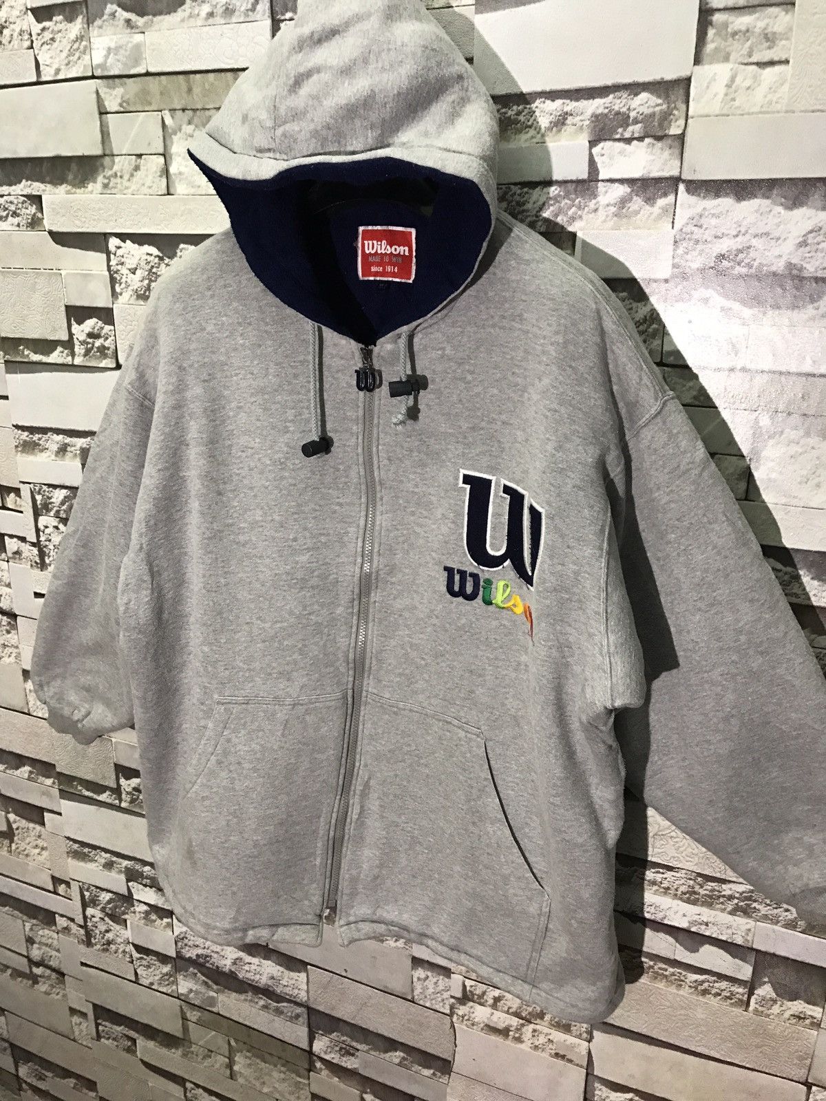 Vintage × Wilson Wilson Spell Out Embroidered Hooded Jacket Made In Japan Size US L / EU 52-54 / 3 - 3 Thumbnail