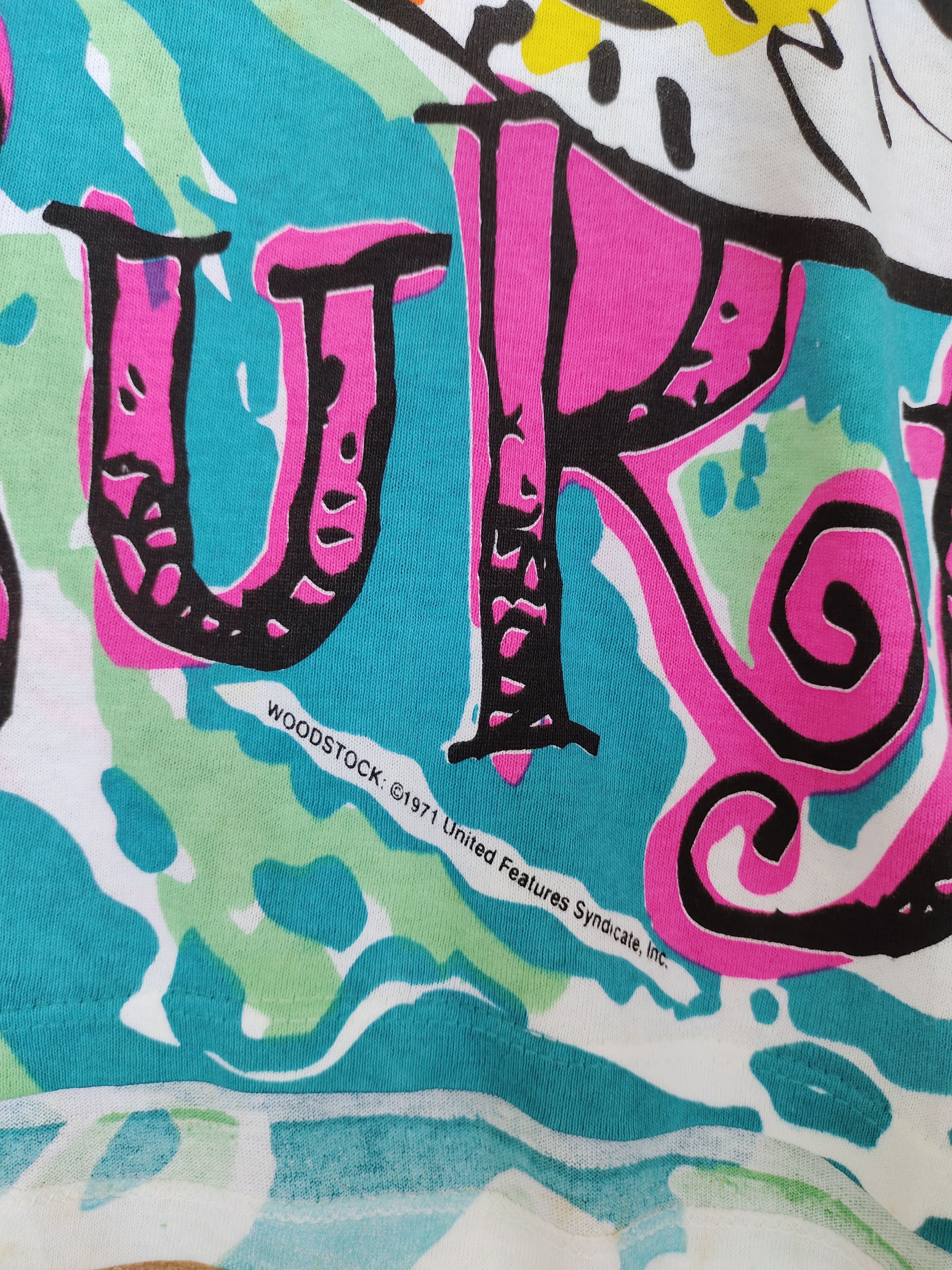 Cartoon Network Vintage 90s Woodstock Surf Mirror Print Ovp T Shirt Size US M / EU 48-50 / 2 - 7 Thumbnail