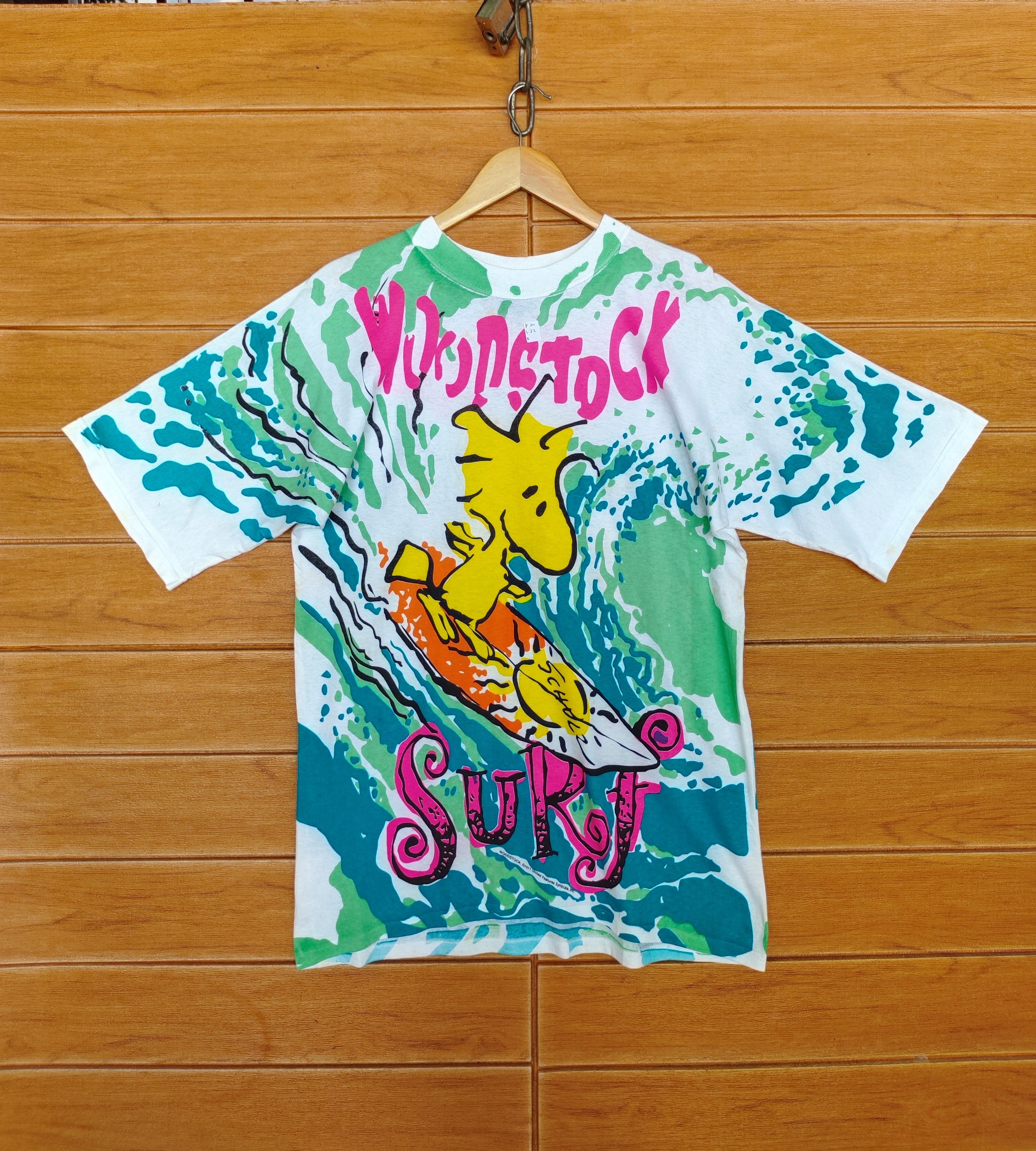Cartoon Network Vintage 90s Woodstock Surf Mirror Print Ovp T Shirt Size US M / EU 48-50 / 2 - 2 Thumbnail