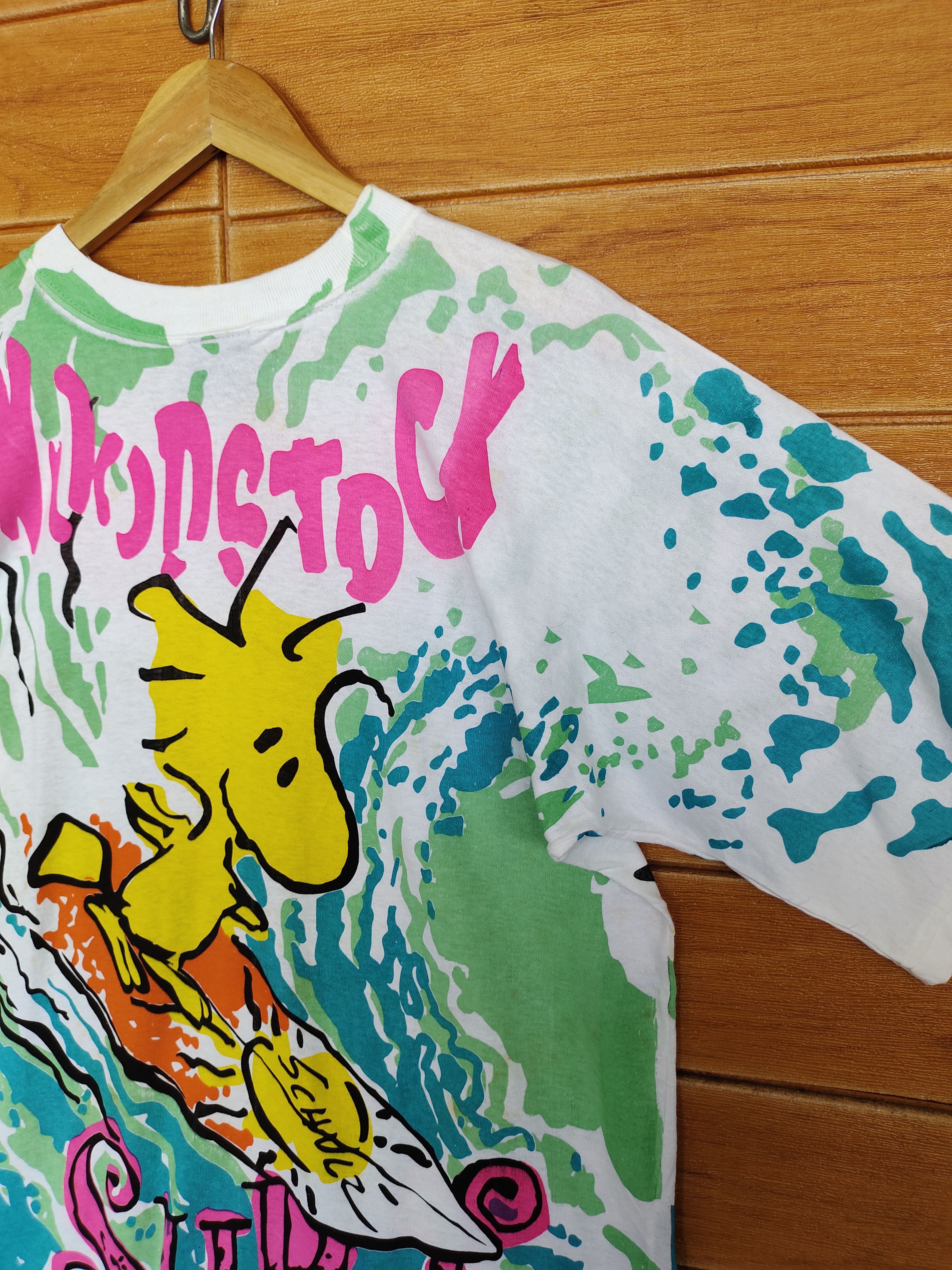 Cartoon Network Vintage 90s Woodstock Surf Mirror Print Ovp T Shirt Size US M / EU 48-50 / 2 - 12 Thumbnail