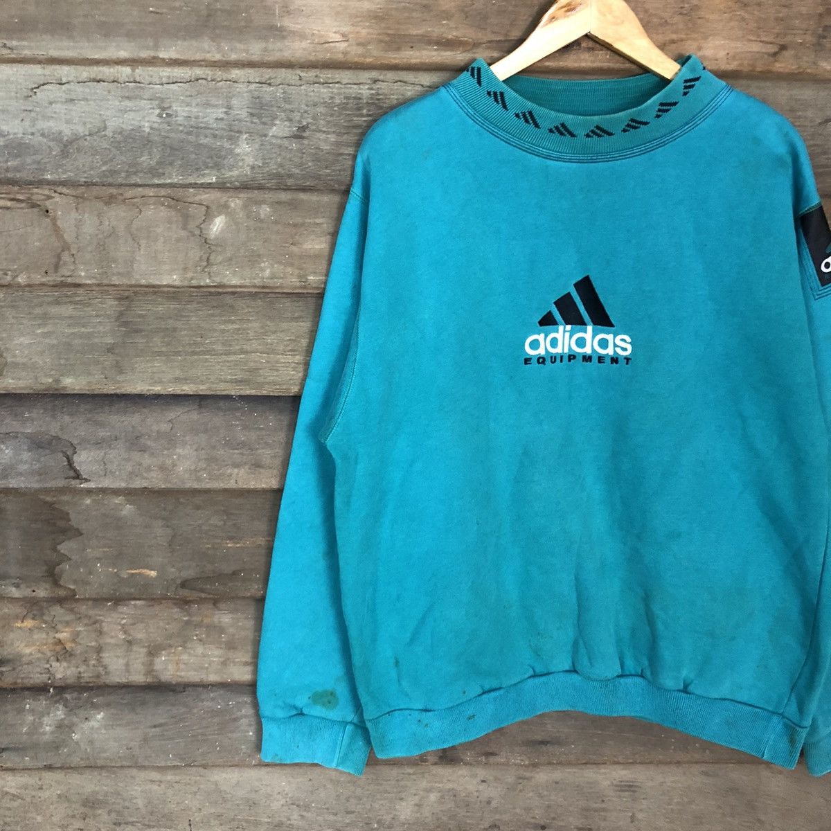 Adidas Adidas Green Small Logo Sweatshirt #2806 Size US L / EU 52-54 / 3 - 7 Thumbnail
