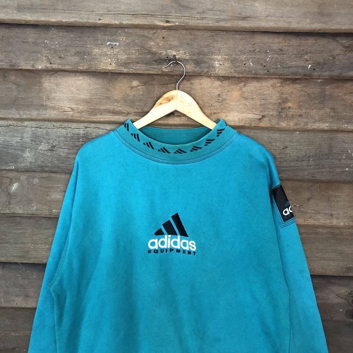 Adidas Adidas Green Small Logo Sweatshirt #2806 Size US L / EU 52-54 / 3 - 9 Thumbnail