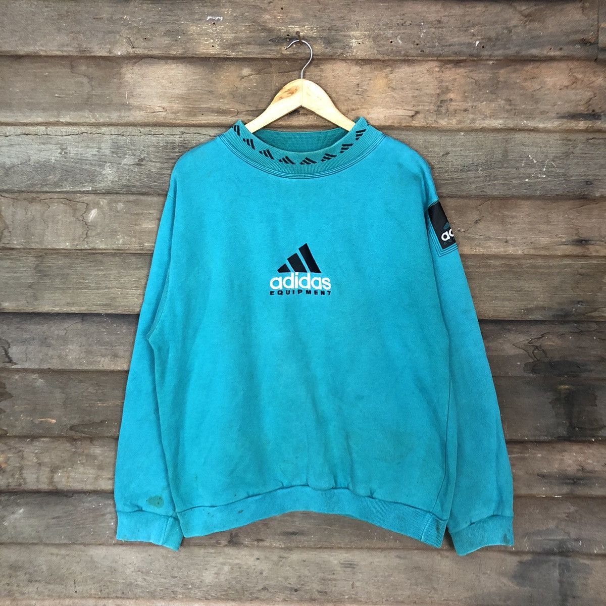 Adidas Adidas Green Small Logo Sweatshirt #2806 Size US L / EU 52-54 / 3 - 1 Thumbnail