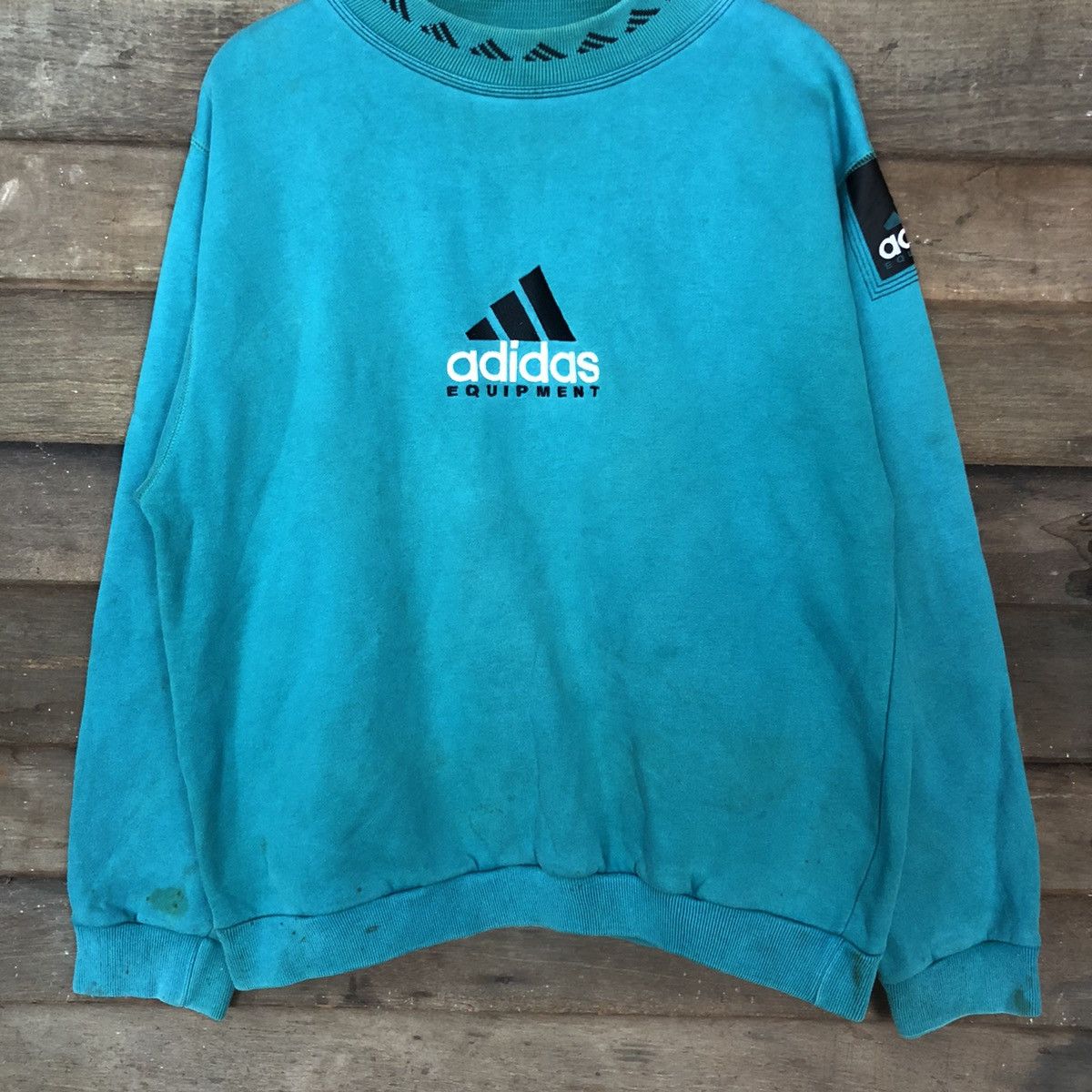 Adidas Adidas Green Small Logo Sweatshirt #2806 Size US L / EU 52-54 / 3 - 8 Thumbnail