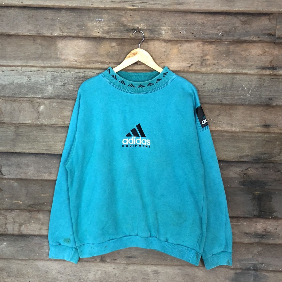 Adidas Adidas Green Small Logo Sweatshirt #2806 Size US L / EU 52-54 / 3 - 3 Thumbnail