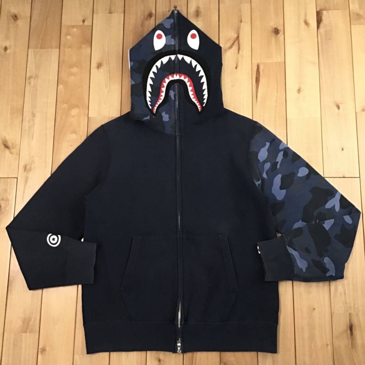 Bape BAPE Navy × Blue camo Shark full zip hoodie a bathing ape Size US M / EU 48-50 / 2 - 1 Thumbnail