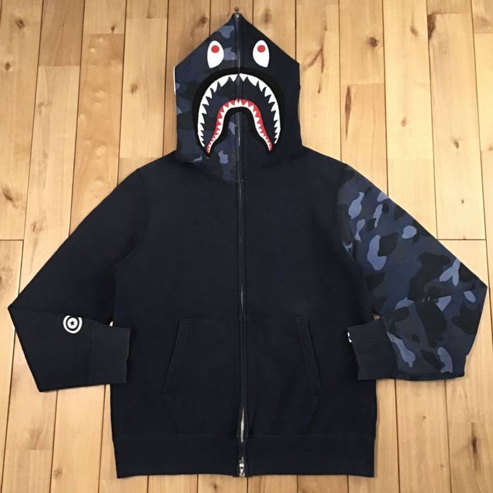 Bathing ape blue camo sales hoodie