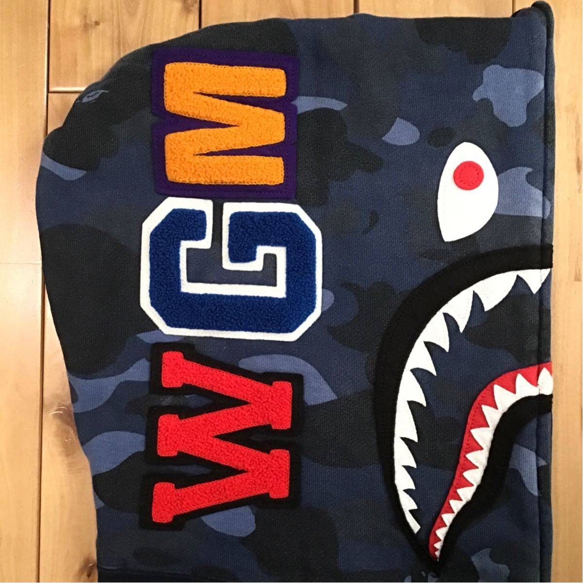 Bape BAPE Navy × Blue camo Shark full zip hoodie a bathing ape Size US M / EU 48-50 / 2 - 4 Thumbnail