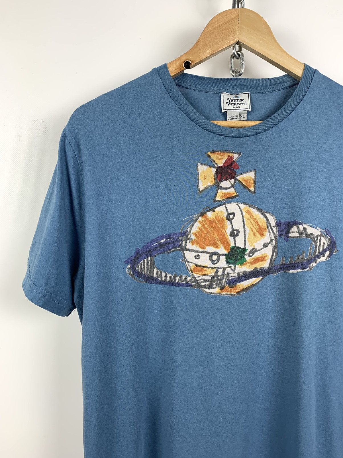 Vivienne Westwood Vivienne Westwood Big Logo Art Blue T-Shirt Size US XL / EU 56 / 4 - 4 Thumbnail