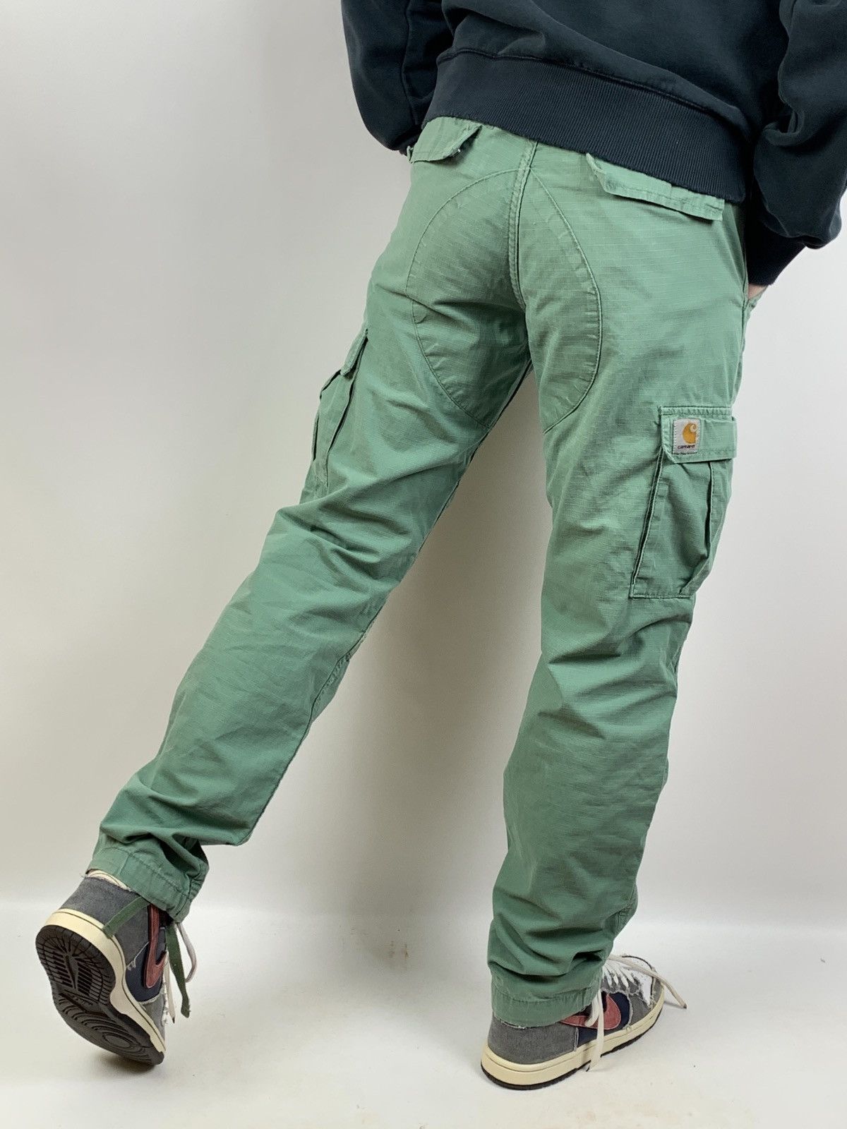 Carhartt Vintage Carhartt WIP Distressed Turquoise Cargo Pants Size US 30 / EU 46 - 1 Thumbnail