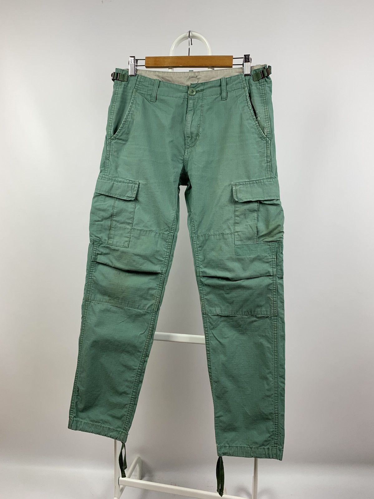 Carhartt Vintage Carhartt WIP Distressed Turquoise Cargo Pants Size US 30 / EU 46 - 7 Thumbnail