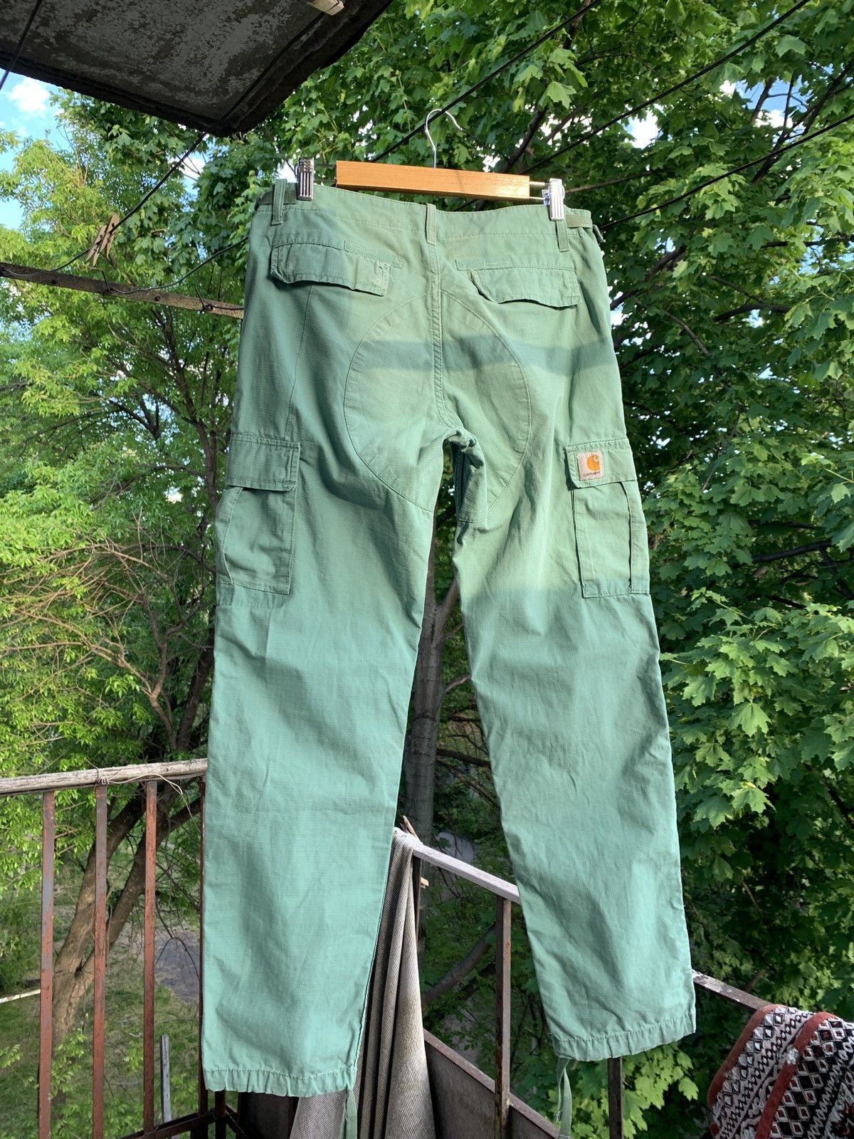 Carhartt Vintage Carhartt WIP Distressed Turquoise Cargo Pants Size US 30 / EU 46 - 6 Thumbnail