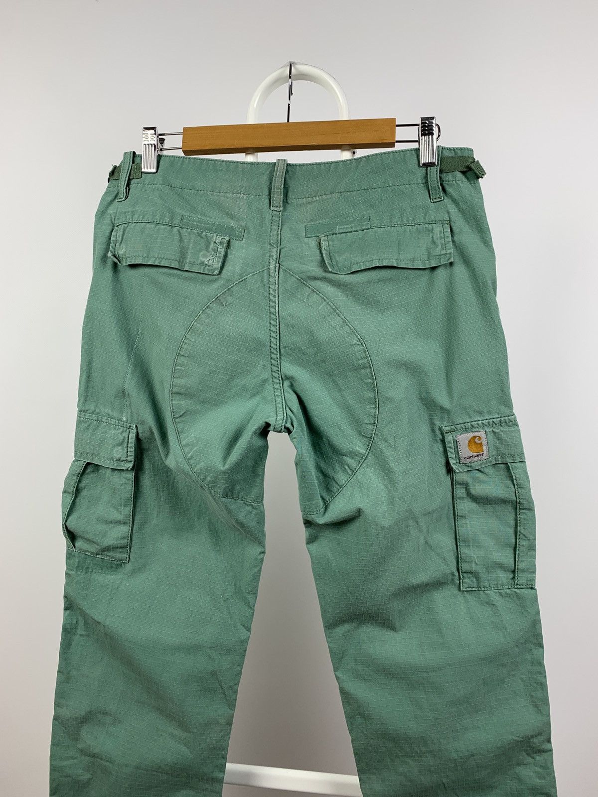 Carhartt Vintage Carhartt WIP Distressed Turquoise Cargo Pants Size US 30 / EU 46 - 13 Thumbnail