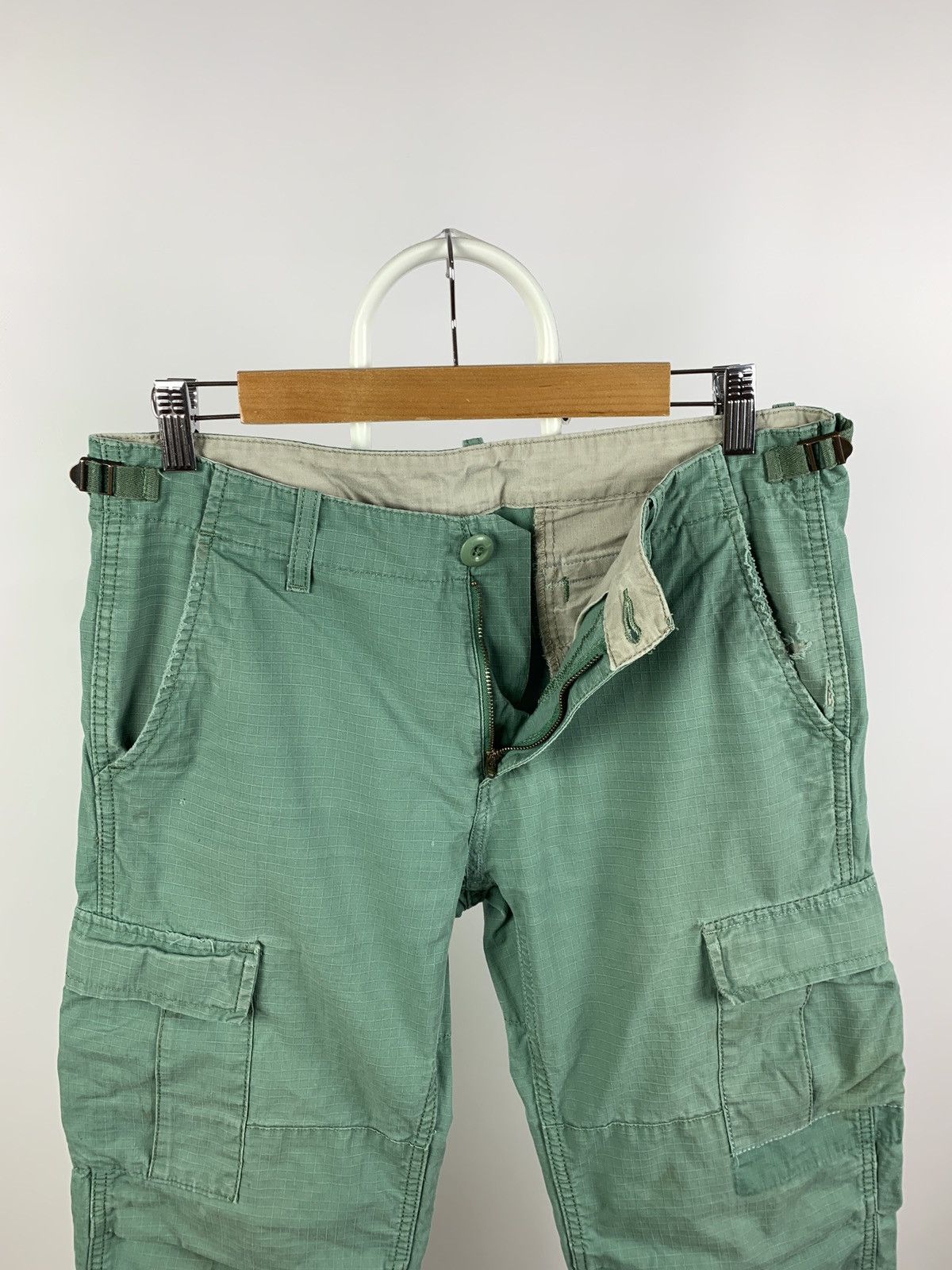 Carhartt Vintage Carhartt WIP Distressed Turquoise Cargo Pants Size US 30 / EU 46 - 12 Thumbnail