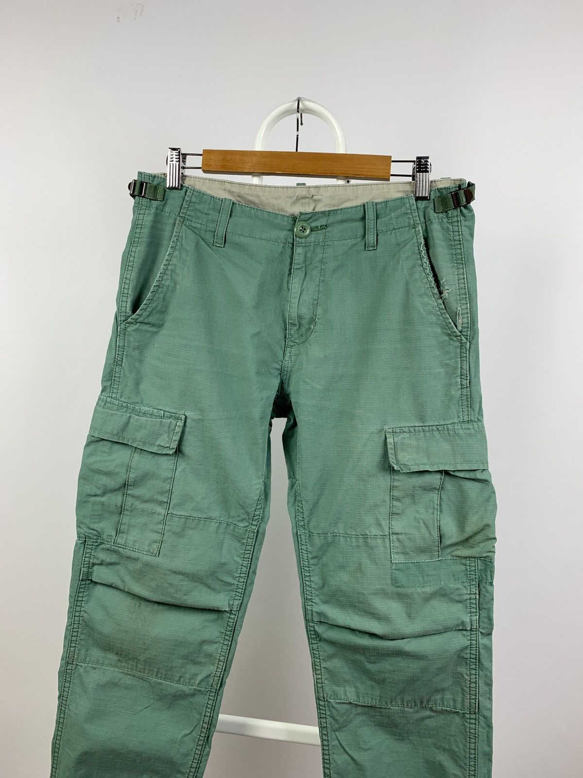 Carhartt Vintage Carhartt WIP Distressed Turquoise Cargo Pants Size US 30 / EU 46 - 9 Thumbnail