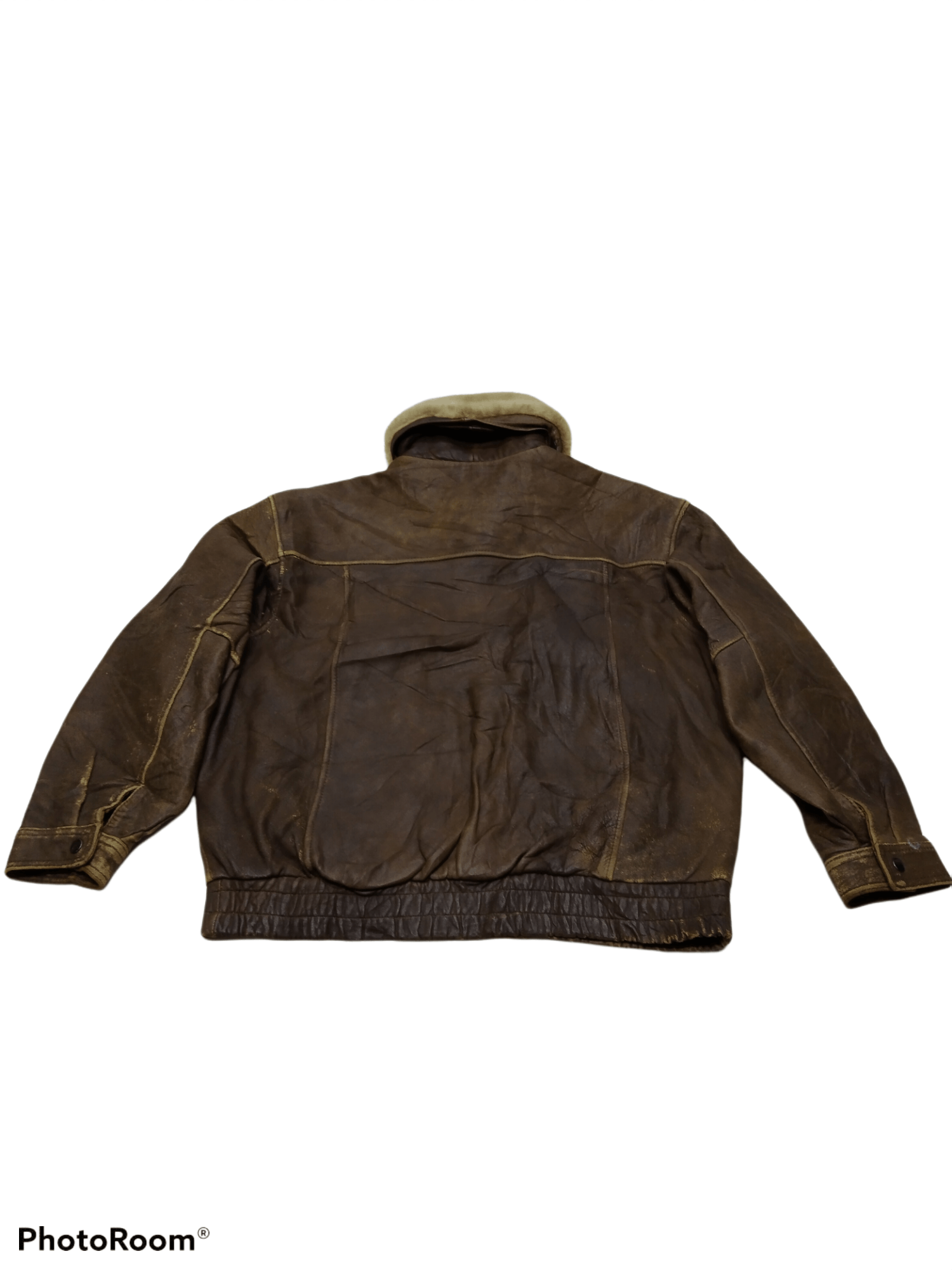 Vintage THRASHED URBAN EXPRESS BOMBER LEATHER JACKET Size US L / EU 52-54 / 3 - 5 Thumbnail