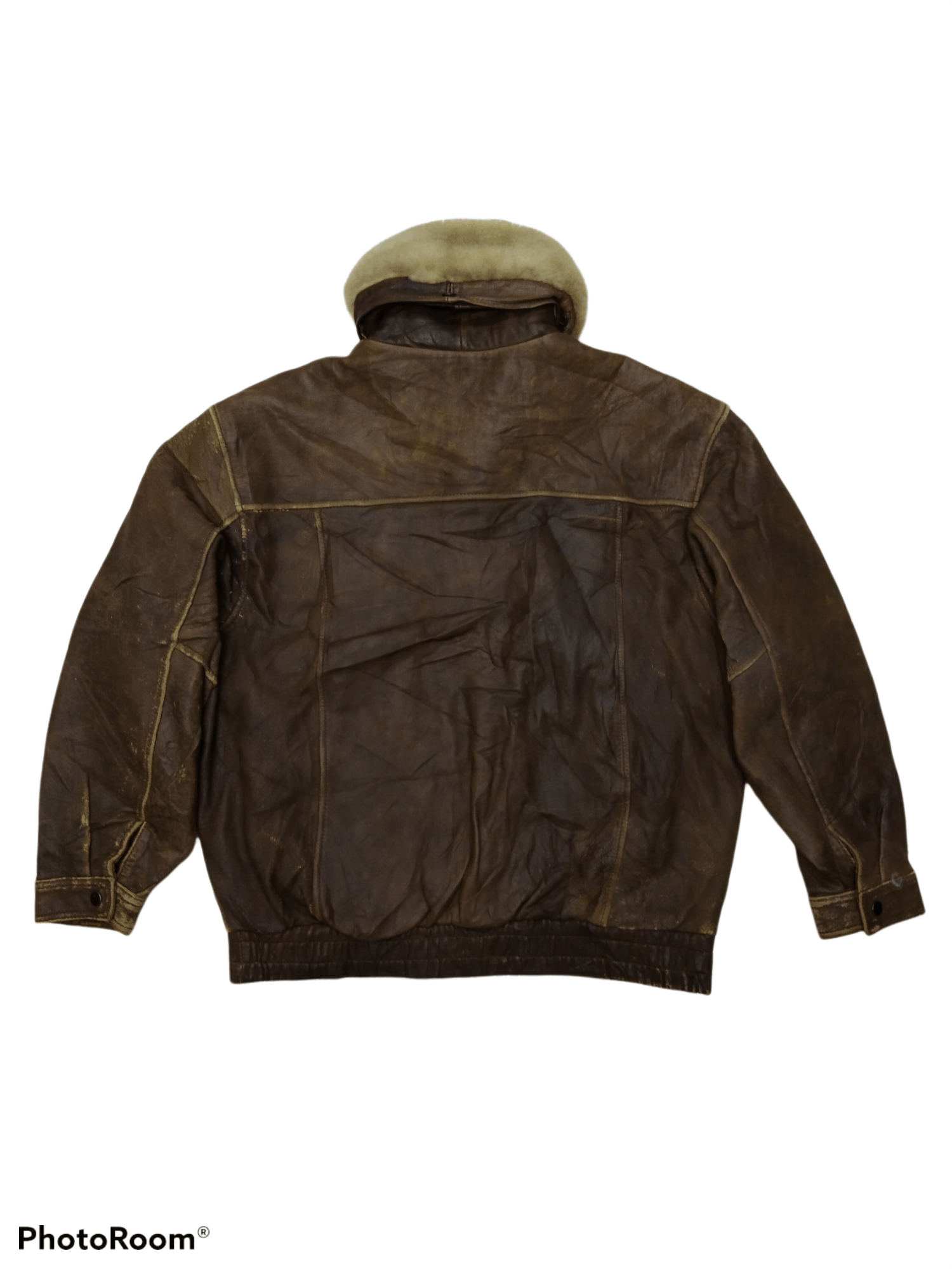 Vintage THRASHED URBAN EXPRESS BOMBER LEATHER JACKET Size US L / EU 52-54 / 3 - 2 Thumbnail