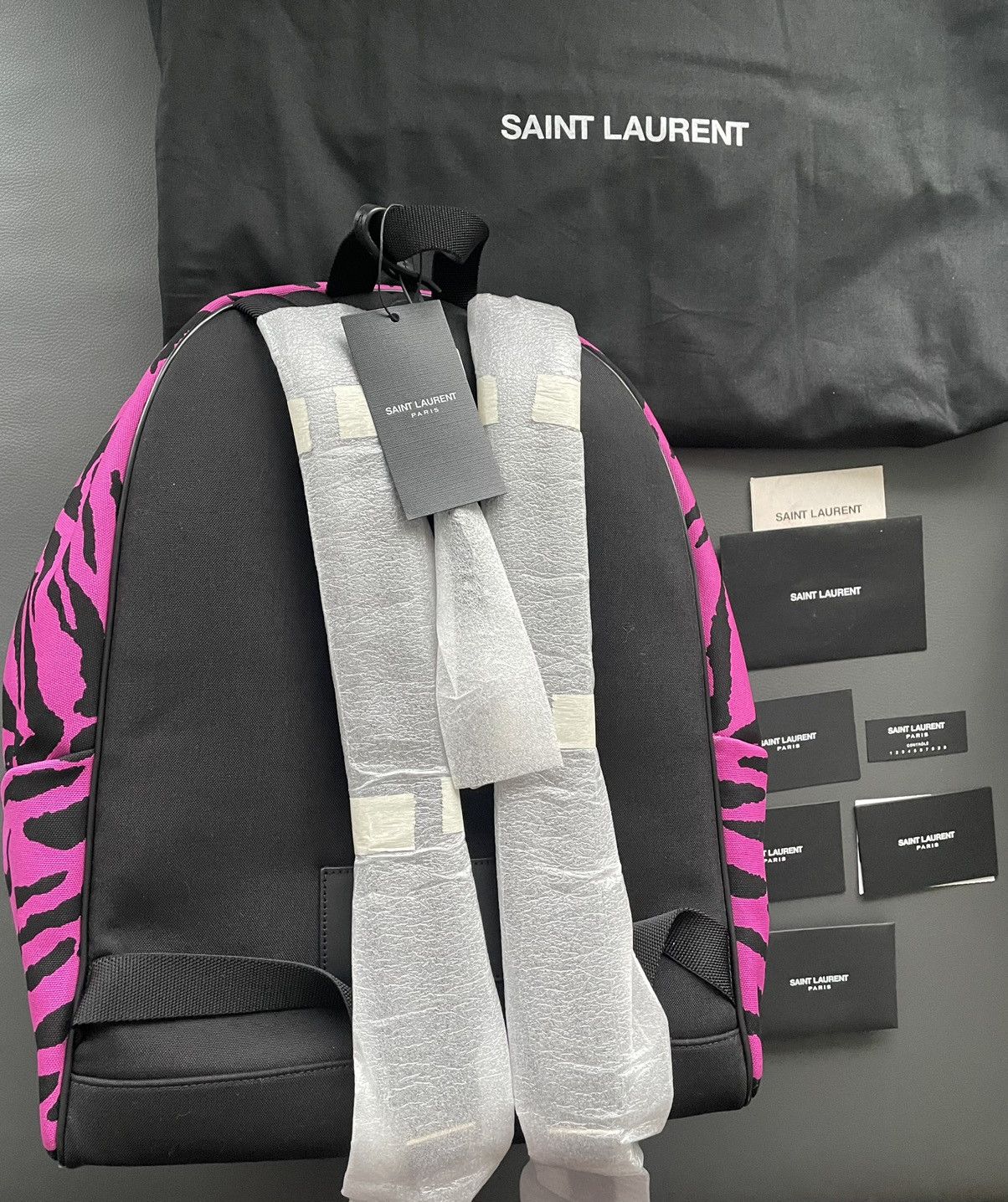 Hedi Slimane × Saint Laurent Paris × Yves Saint Laurent Brand NEW Sold Out Super Runway Iconic Tiger Print Backpack Size ONE SIZE - 14 Thumbnail