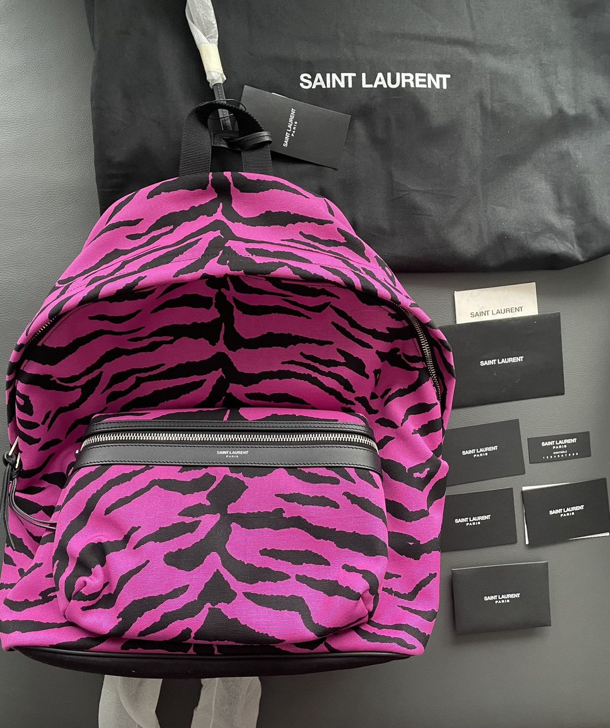Hedi Slimane × Saint Laurent Paris × Yves Saint Laurent Brand NEW Sold Out Super Runway Iconic Tiger Print Backpack Size ONE SIZE - 2 Thumbnail