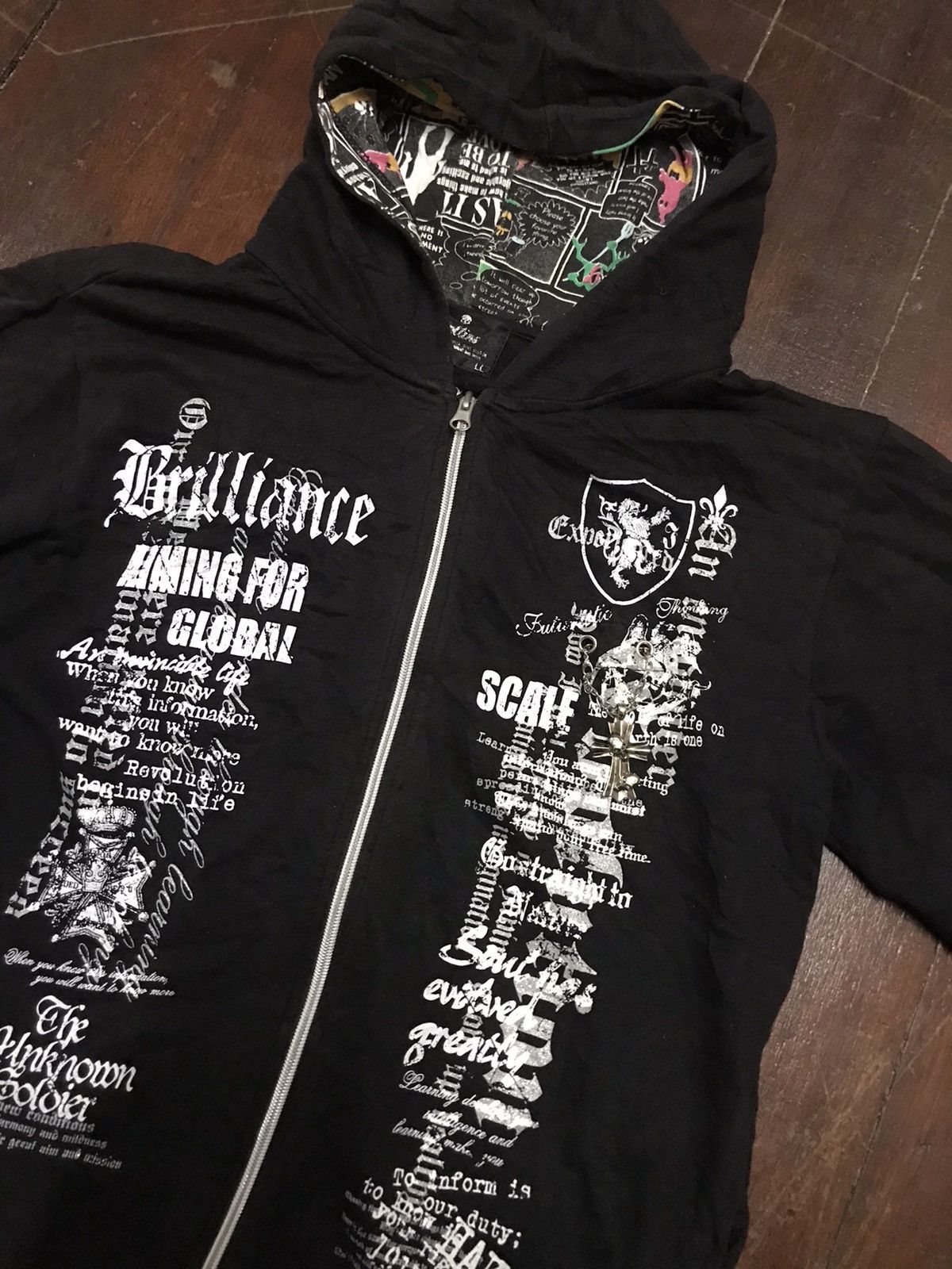Japanese Brand Collins hoodie zipper Size US L / EU 52-54 / 3 - 6 Thumbnail