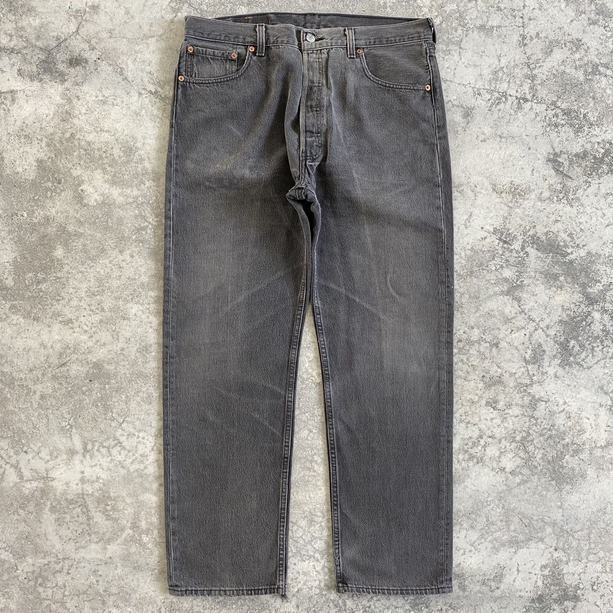 Vintage 1996 Levis 501 Sun Faded Black Denim Jeans