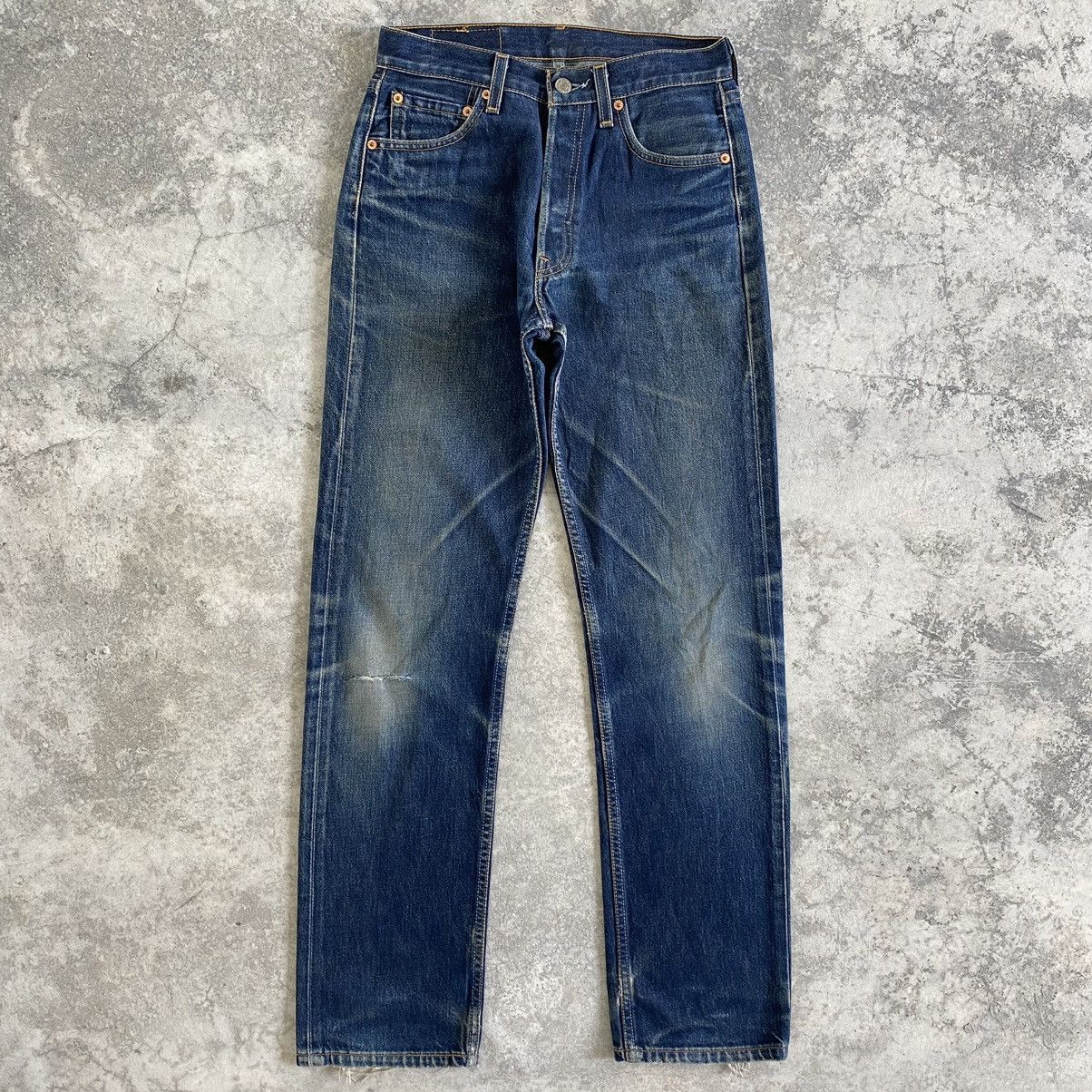 Size 28x31.5 Vintage Levis 501 Faded Distressed Denim