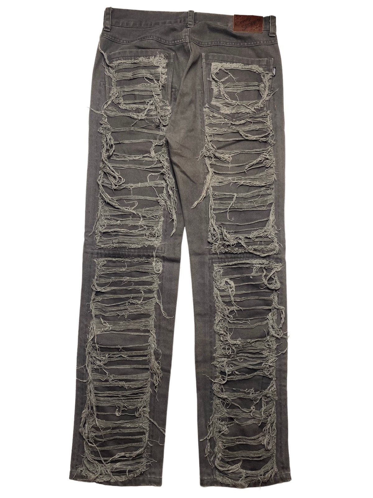 If Six Was Nine 1990s Candy Stripper - Crust Punk Mummy Denim Pants Size US 29 - 2 Thumbnail
