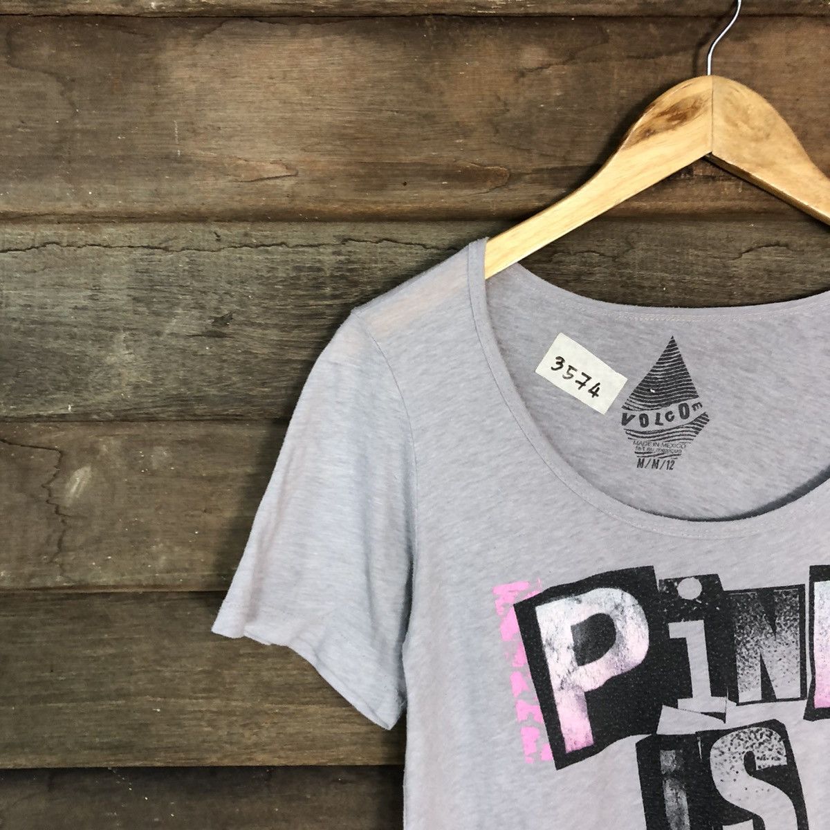 Seditionaries × Volcom Pink Is Punk volcom Grey Short Sleeve Tshirt #3574 Size M / US 6-8 / IT 42-44 - 5 Thumbnail